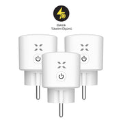 Akıllı Enerji Ölçümlü Akım Korumalı Priz  3lü X7010-3