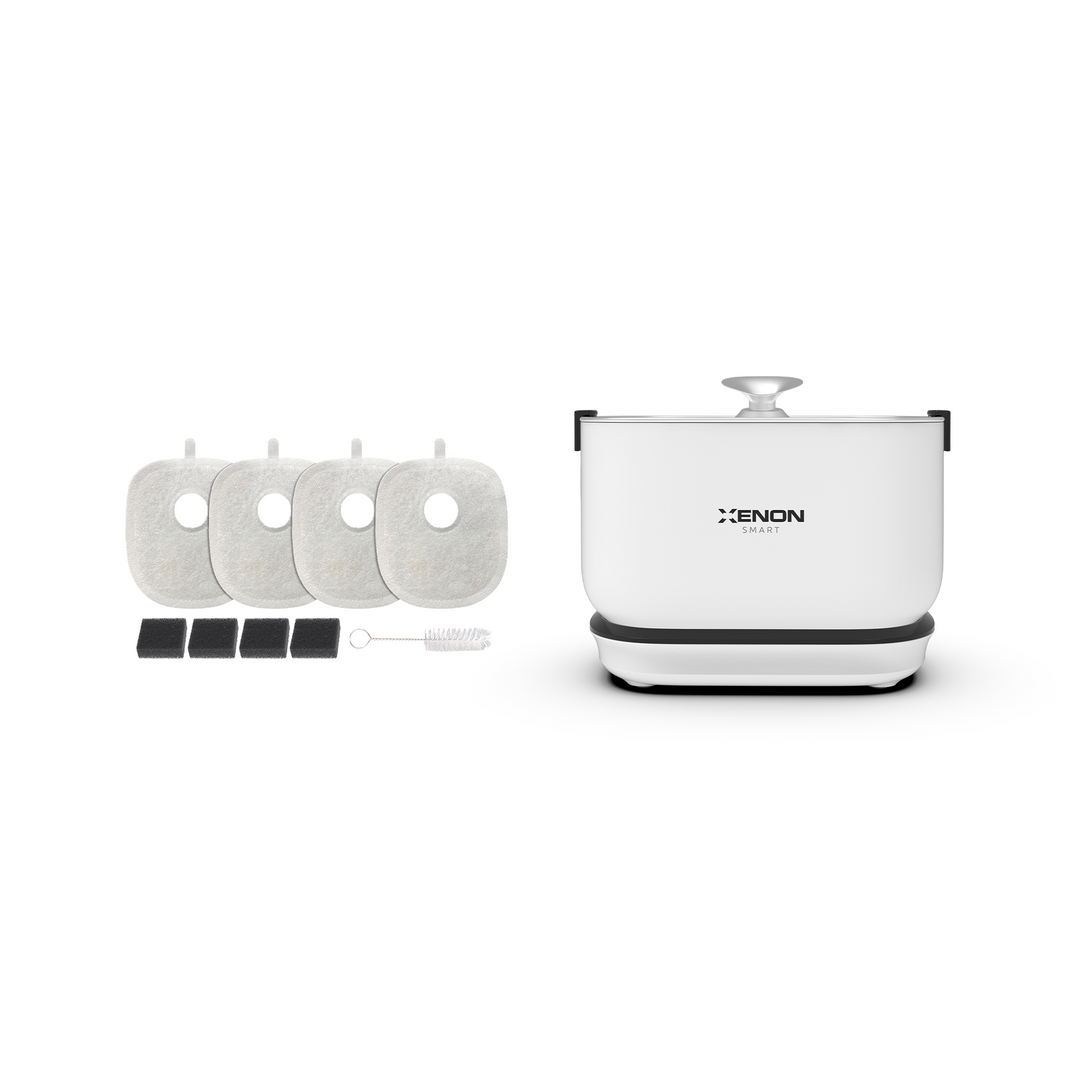 Kedi Su Pınarı (Kablosuz) ve Yedek Filtre | 2'li Set, 5200 Mah, Çelik Su Tepsili