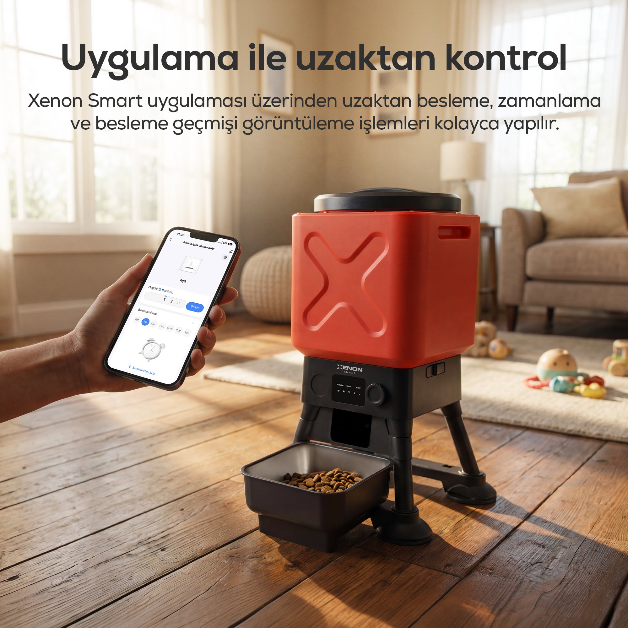 Köpek Mama Kabı | Akıllı, Uygulama Kontrol, 14L, Yükseltilmiş Ortopedik Tasarım, Çelik Kase (X8631)