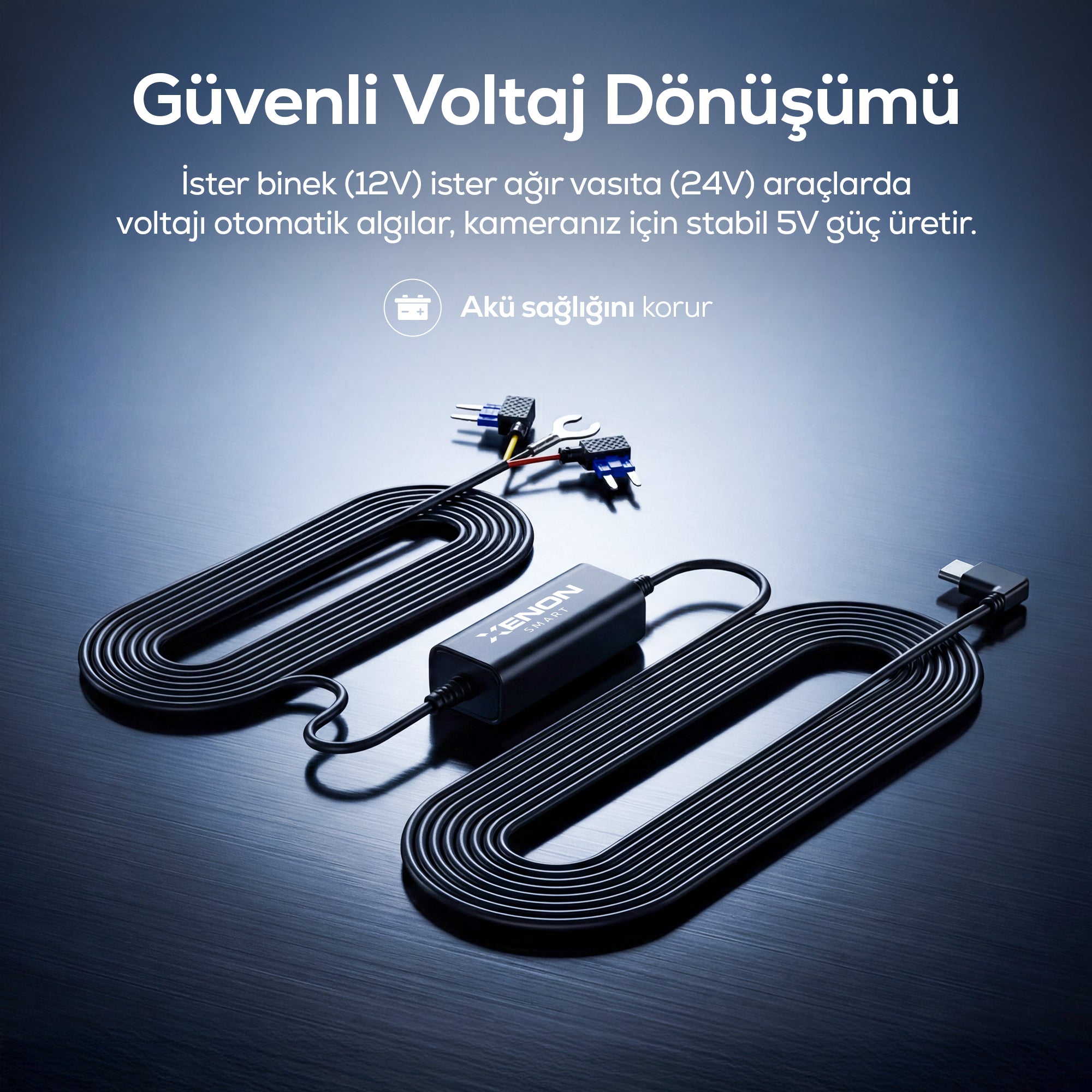 Araç Kamerası Park Modu Kiti | Akü Voltaj Koruma, 12V/24V, Vesta, Titan & Satürn Uyumlu 3.5m (X8810)