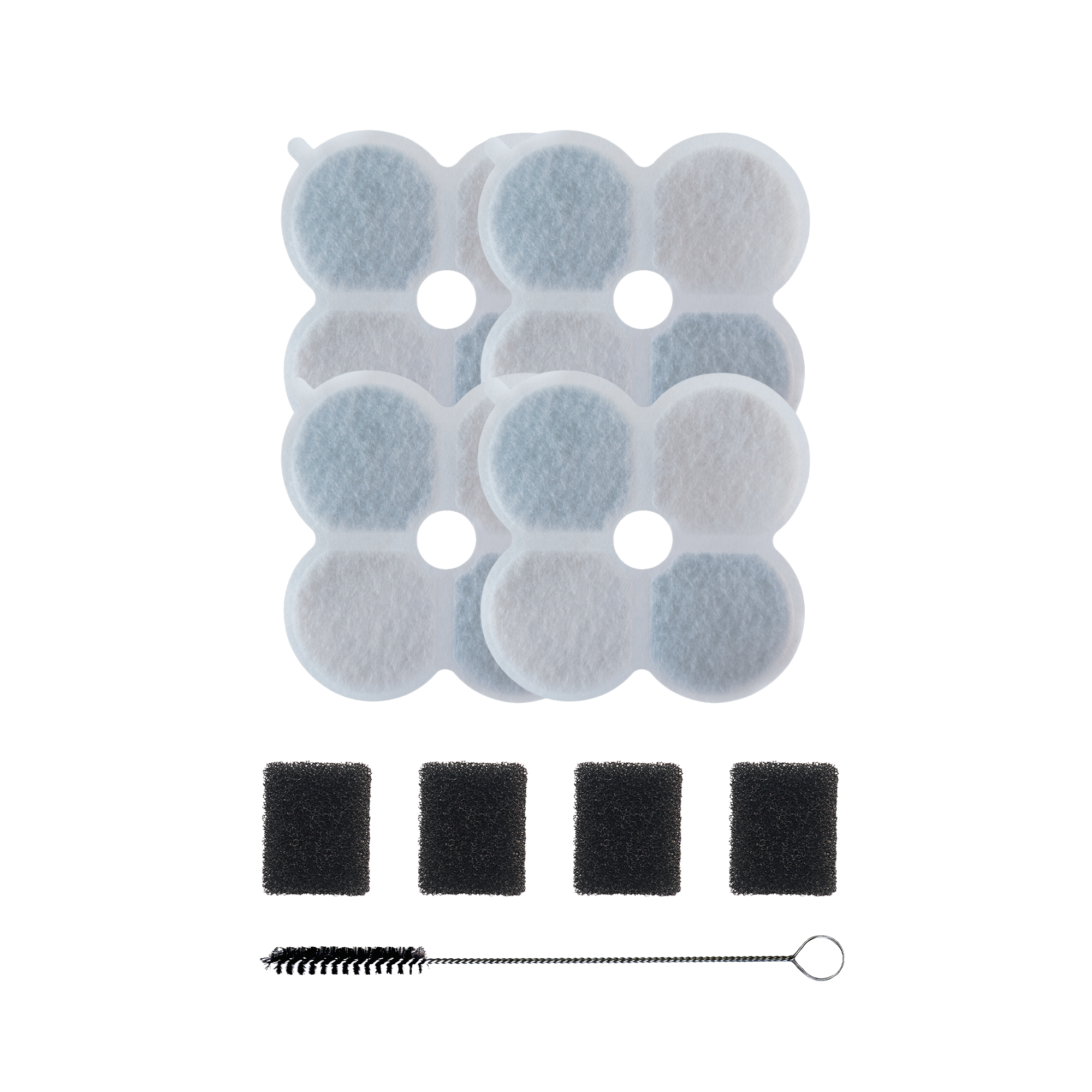 Kedi Su Pınarı Filtre Seti (X8658 Uyumlu) | 4+4 Karbon Sünger Filtre + Temizlik Fırçası (X8814)
