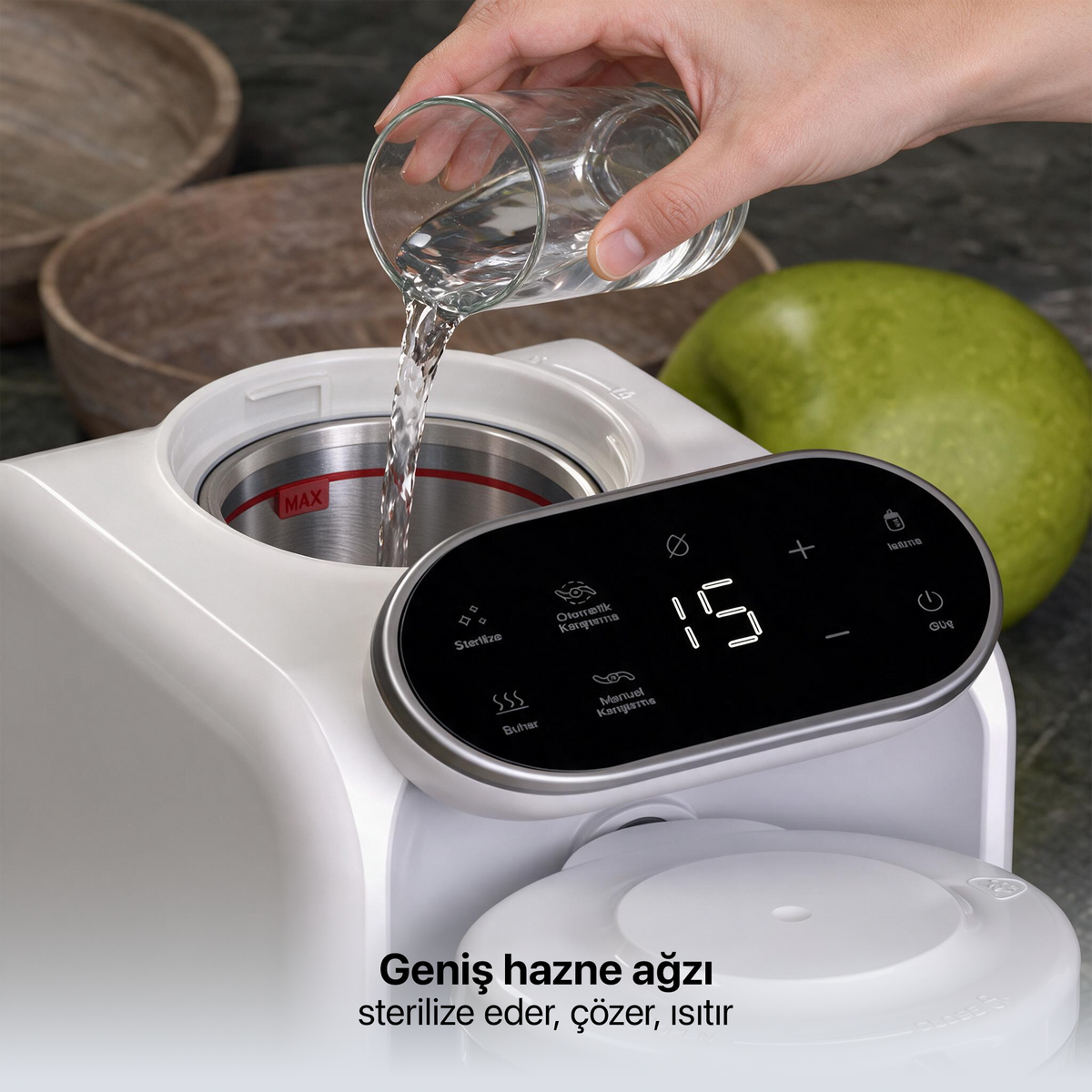 5'i 1 Arada Bebek Mama Robotu – Buharlı Pişirici, Blender ve Mama Hazırlama Makinesi (X1010)