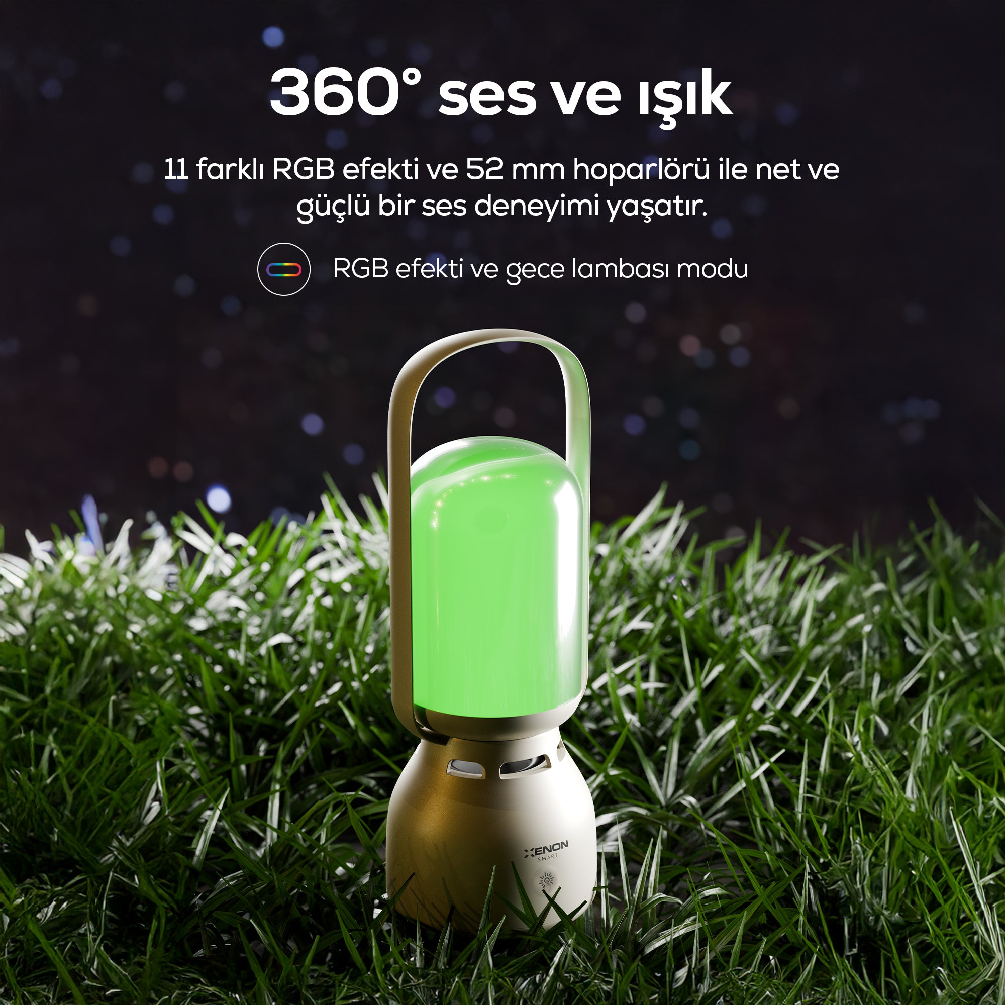 Lambalı Bluetooth Hoparlör | RGB Işıklı, 1800 Mah, Şarjlı, Taşınabilir, Çift Yönlü İletişim (X6850)