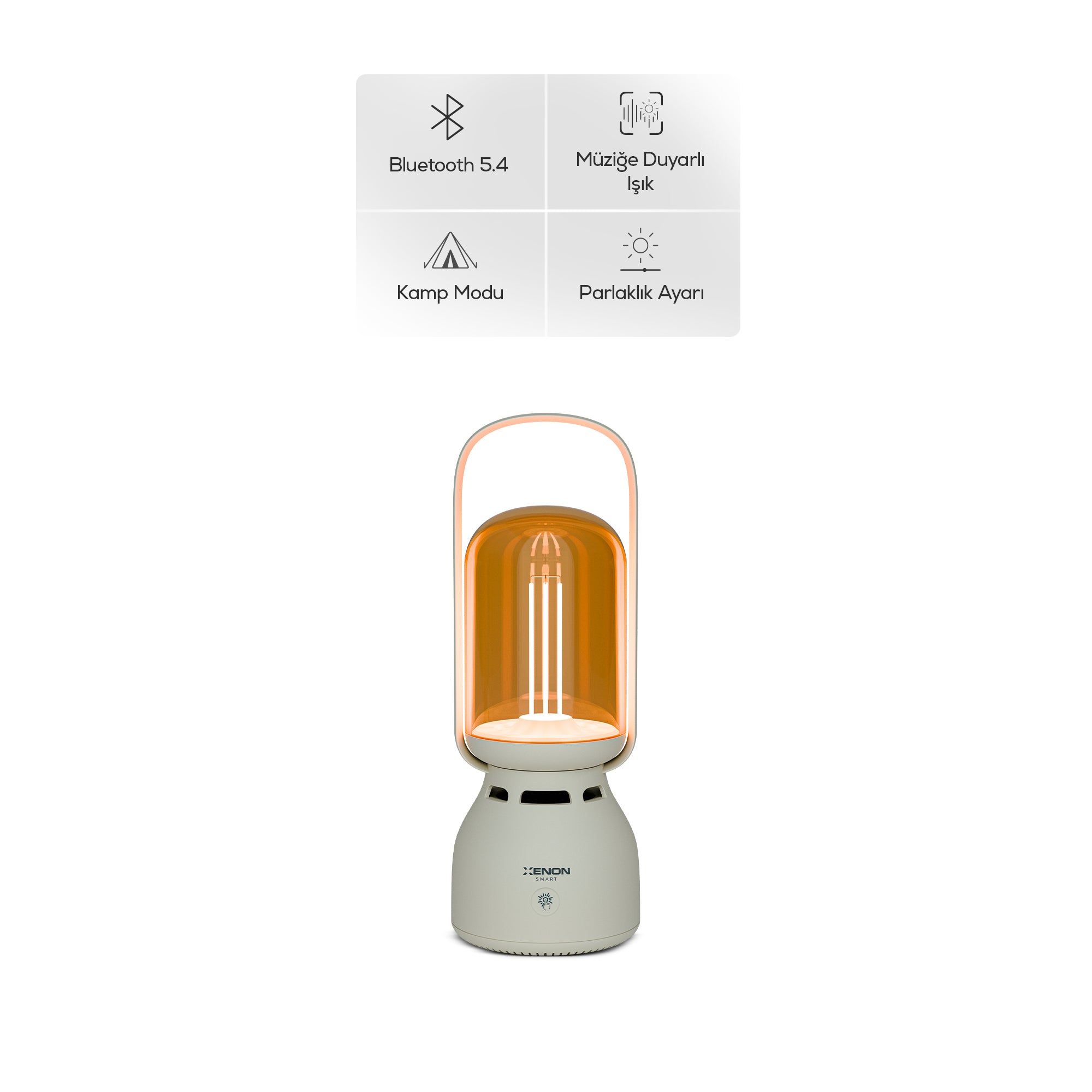 Lambalı Bluetooth Hoparlör | Gece Lambalı, 1800 Mah, Şarjlı, Müziğe Duyarlı, Taşınabilir (X6851)