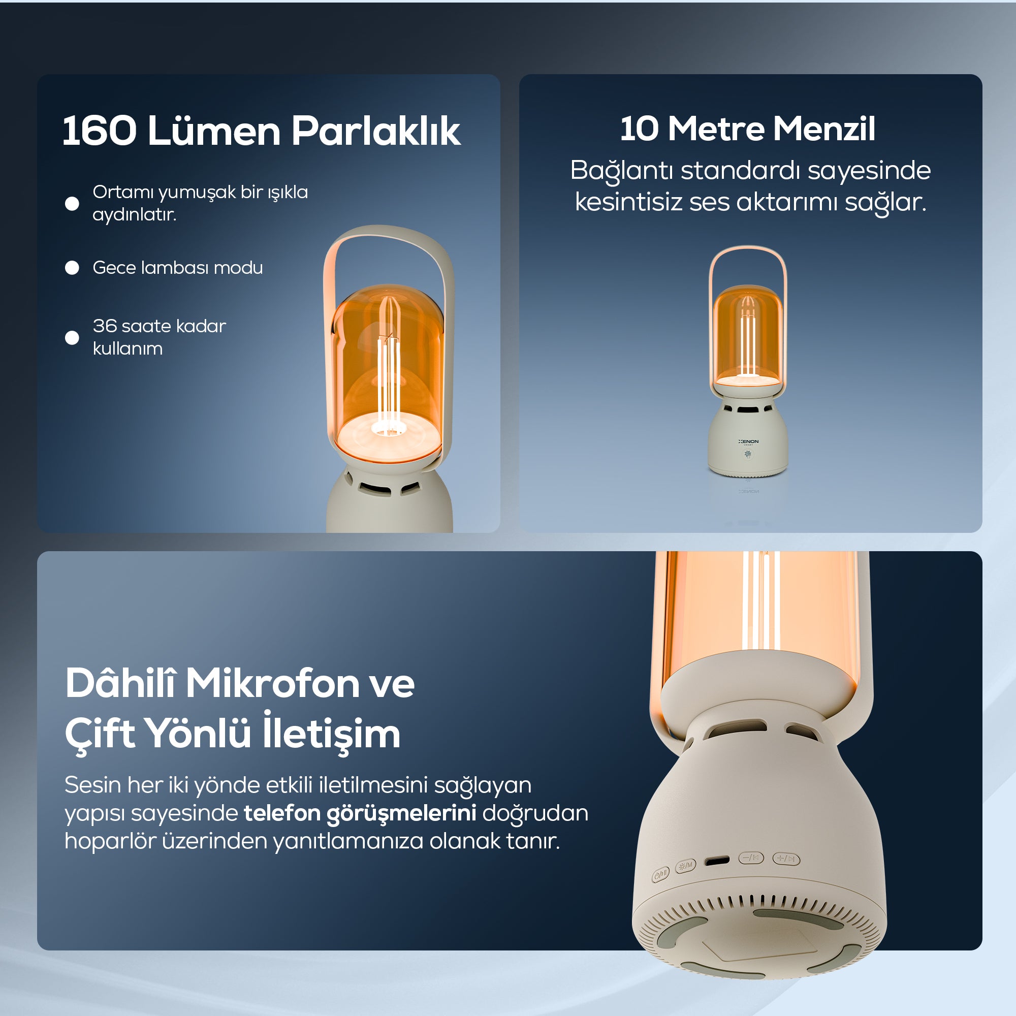Lambalı Bluetooth Hoparlör | Gece Lambalı, 1800 Mah, Şarjlı, Müziğe Duyarlı, Taşınabilir (X6851)