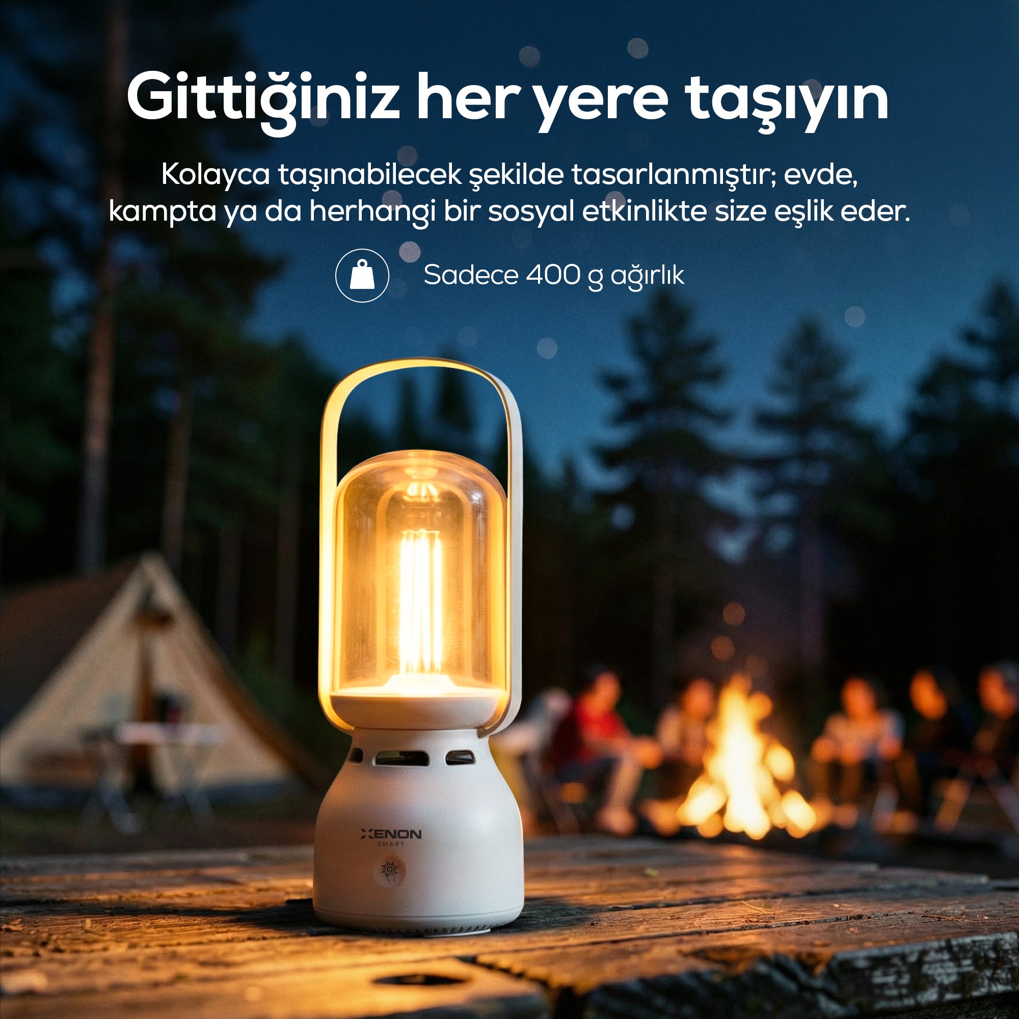 Lambalı Bluetooth Hoparlör | Gece Lambalı, 1800 Mah, Şarjlı, Müziğe Duyarlı, Taşınabilir (X6851)
