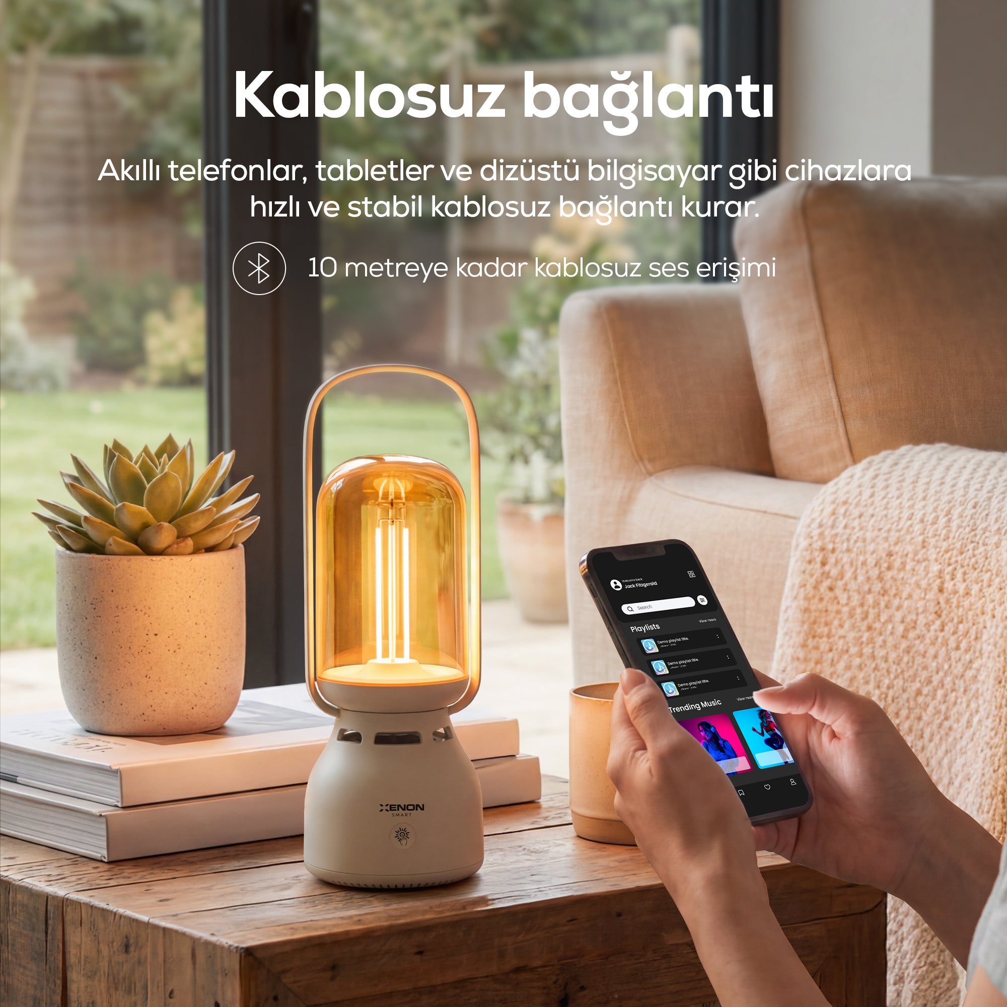 Lambalı Bluetooth Hoparlör | Gece Lambalı, 1800 Mah, Şarjlı, Müziğe Duyarlı, Taşınabilir (X6851)