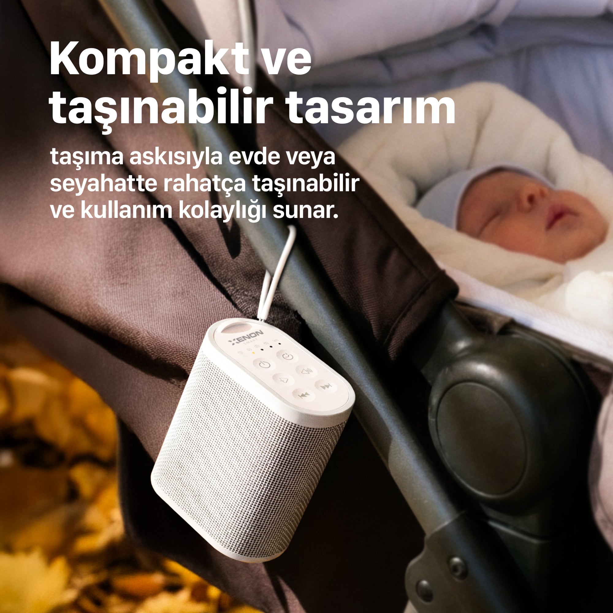 Uyku Arkadaşı | 21 Sesli Beyaz Gürültü Makinesi, Pış Pış Sesi, Bebek ve Yetişkin Uyumlu (X6230) Beyaz