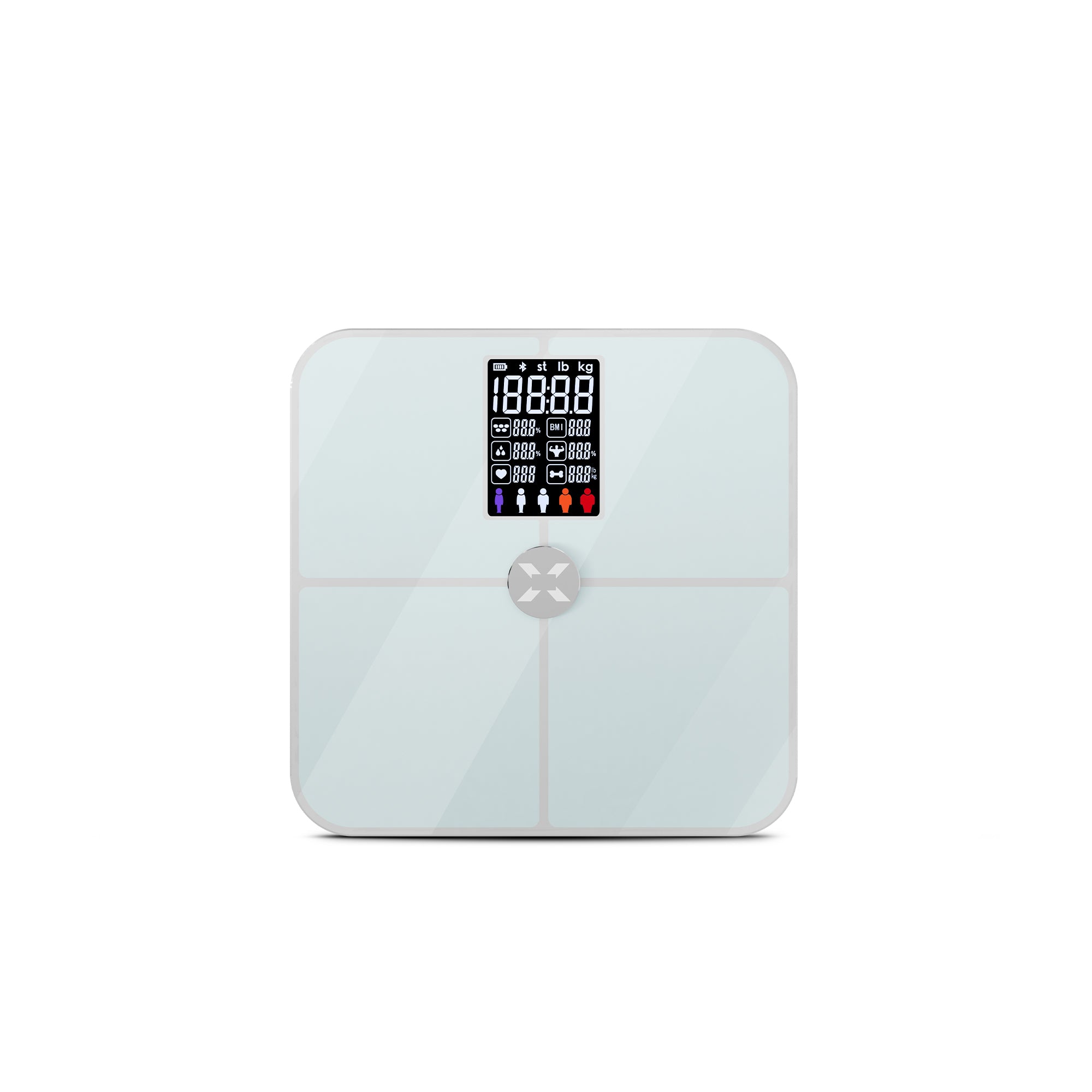 Akıllı Tartı | 17 Temel Vücut Analizi, Nabız Ölçer, Mobil Kontrol, Dijital Baskül (Beyaz - X8702)