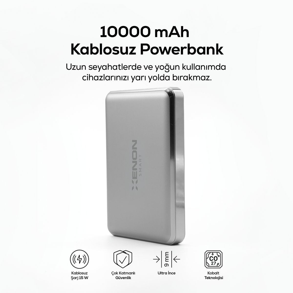 MagSafe Powerbank | 10000 mAh, 15W Kablosuz, 22.5W Hızlı Şarj, Alüminyum Kasa (X6441)
