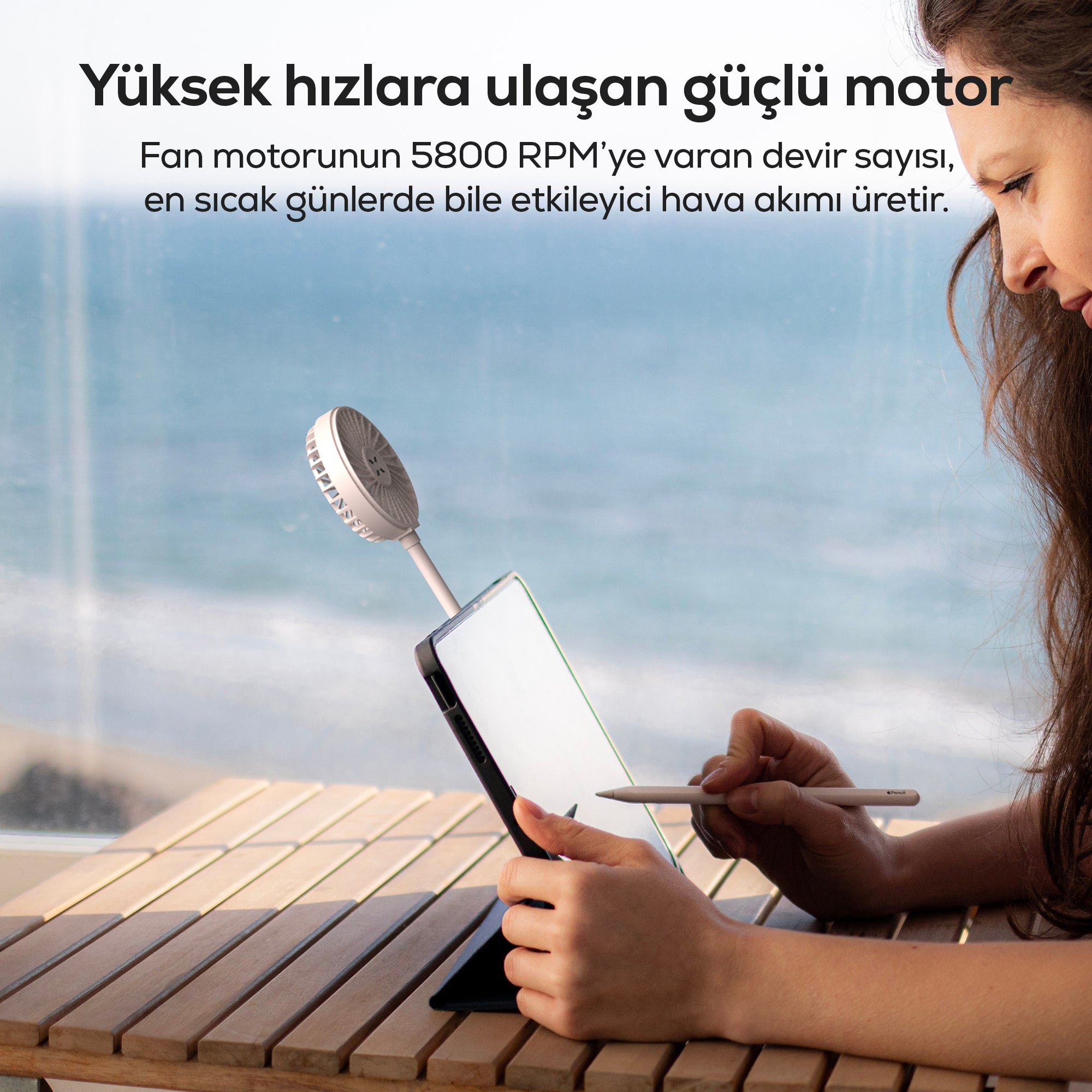 El Vantilatörü | Şarjlı, Taşınabilir, Teleskobik, Katlanabilir, Sessiz, Mini Fan (X6104)