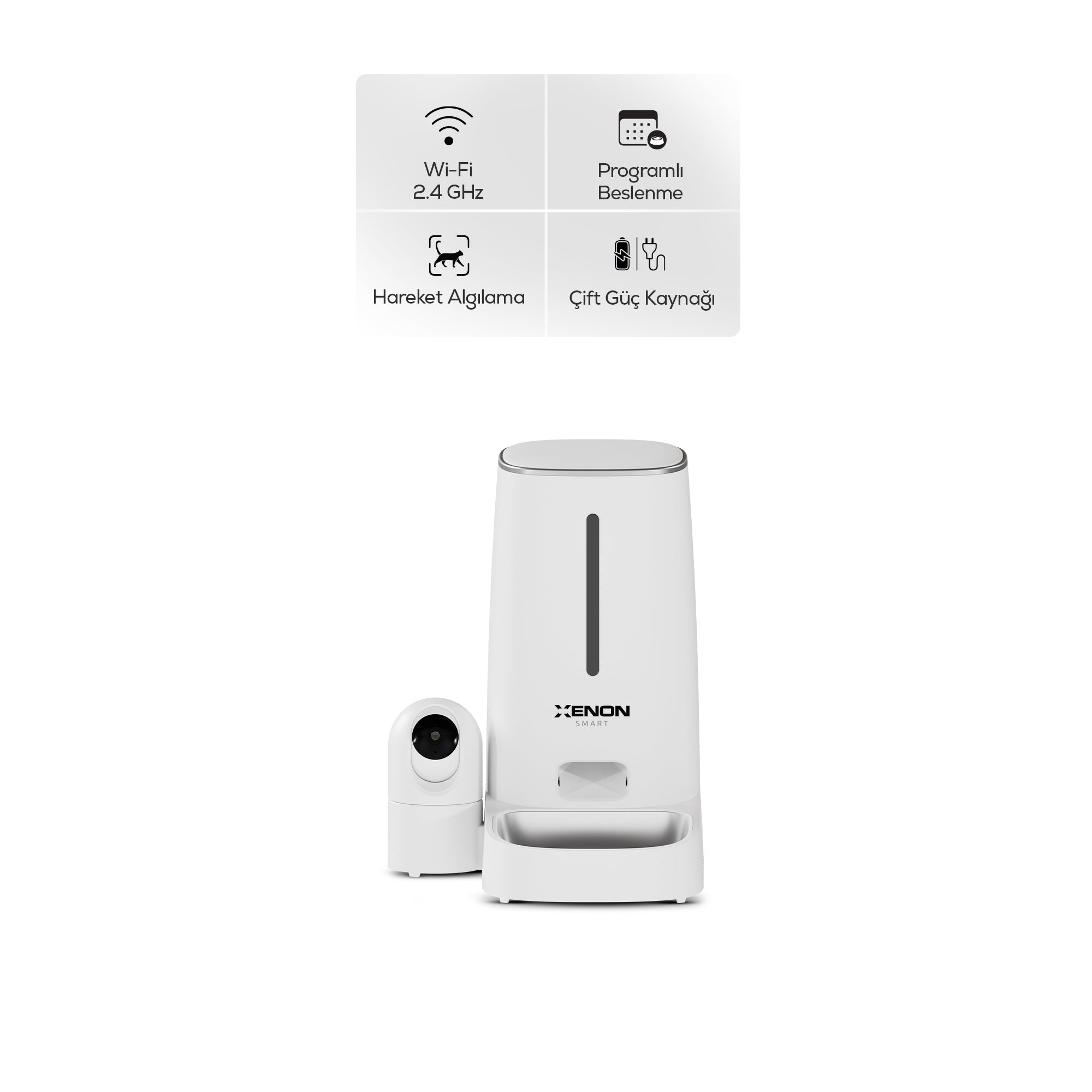 Akıllı Mama Kabı (Kameralı) | 2MP Gece Görüş, WiFi Mobil Kontrol