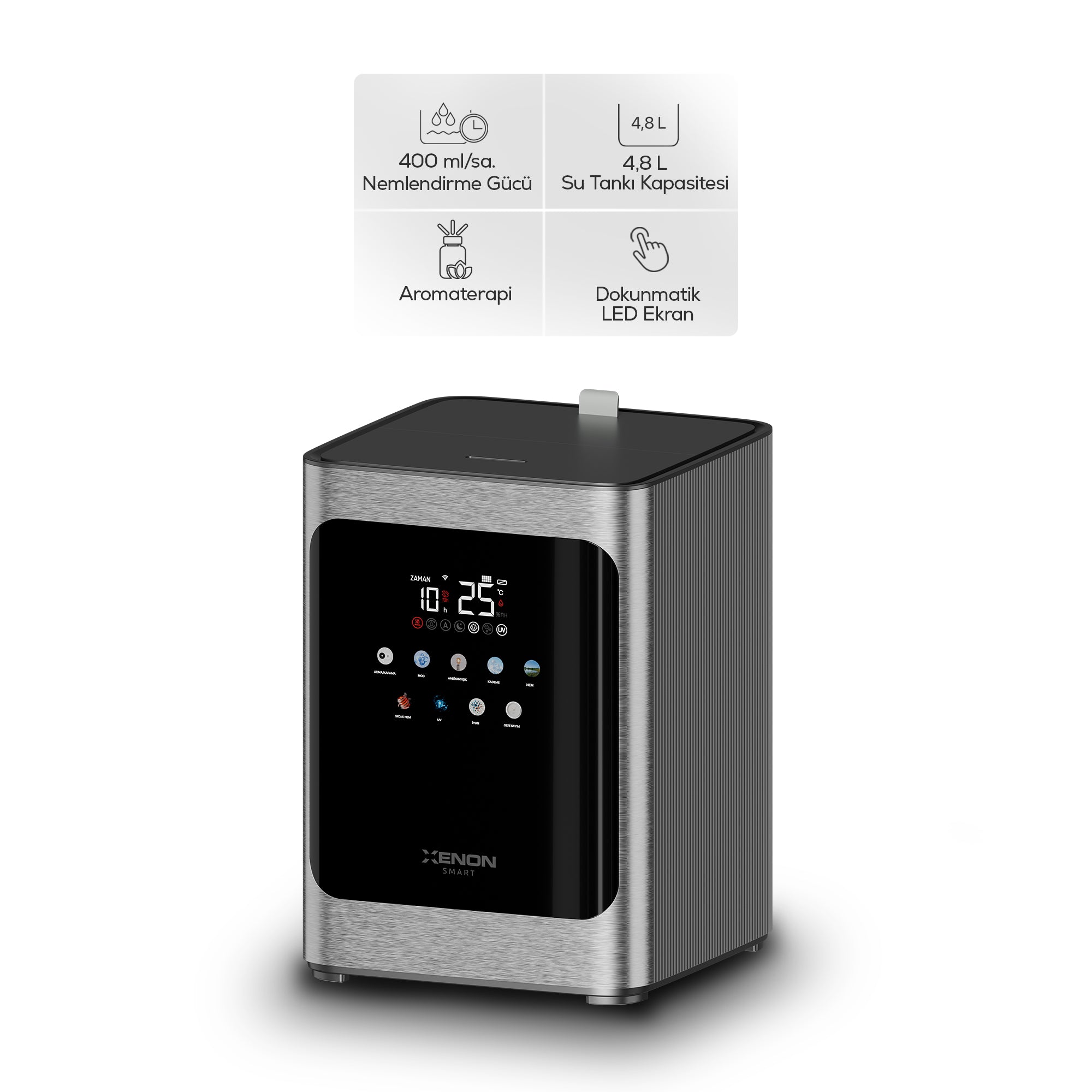 Akıllı Hava Nemlendirici Pure | Sıcak & Soğuk Buhar, 4.8L, UV + Plazma, Wi-Fi, 38dB Sessiz (X7452)