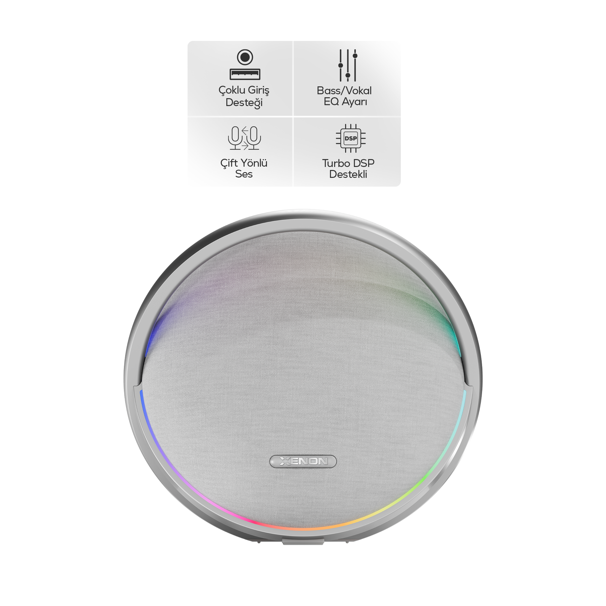 Aura Bluetooth Hoparlör | 80W RMS, 12000 mAh, Işıklı, TWS, IPX4 (X6710)