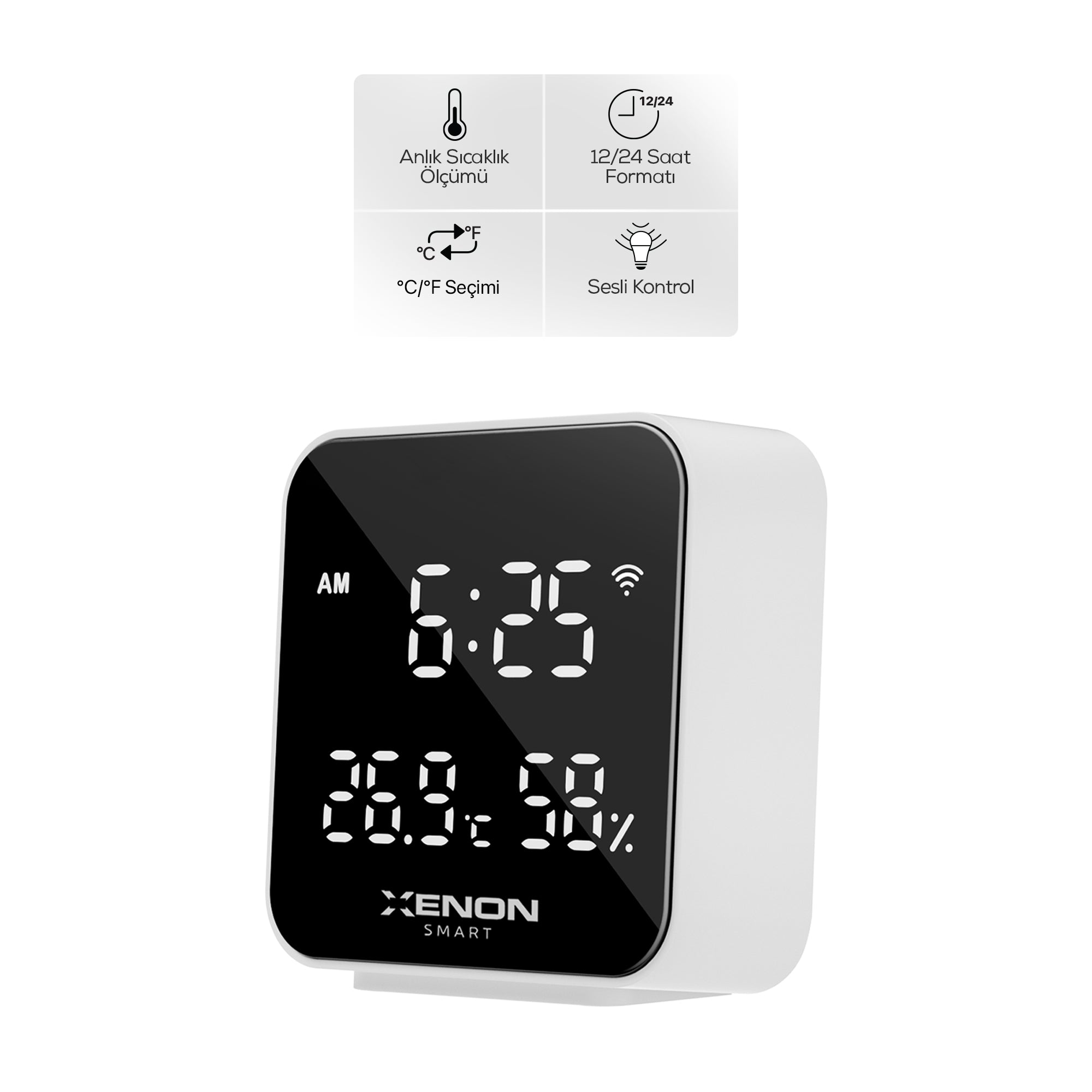 Dijital Termometre (Monitörlü) & Akıllı Kumanda IR | WiFi, Saatli, Klima TV Kontrolü (X7511)