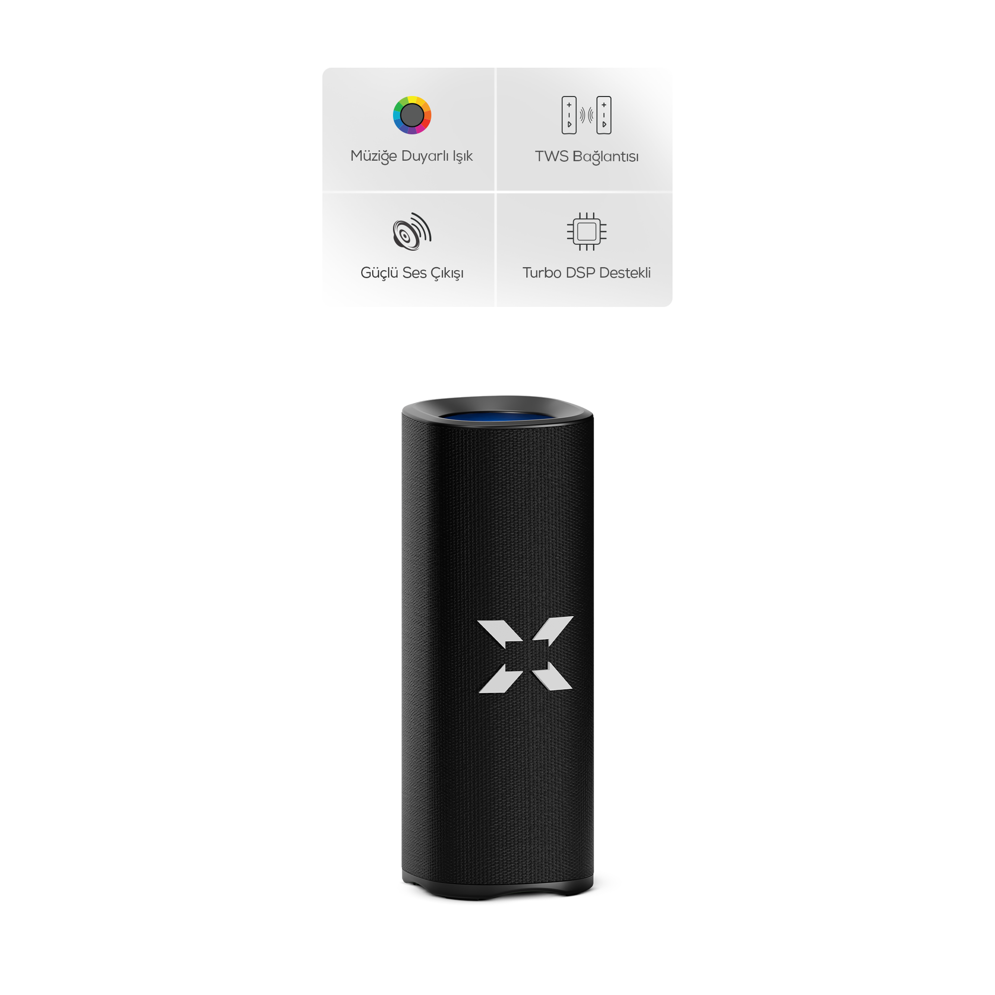 Obli 4 Bluetooth Hoparlör | 30W RMS, Işıklı, 4000 mAh, TWS, IPX4, BT 5.3 (X6705)