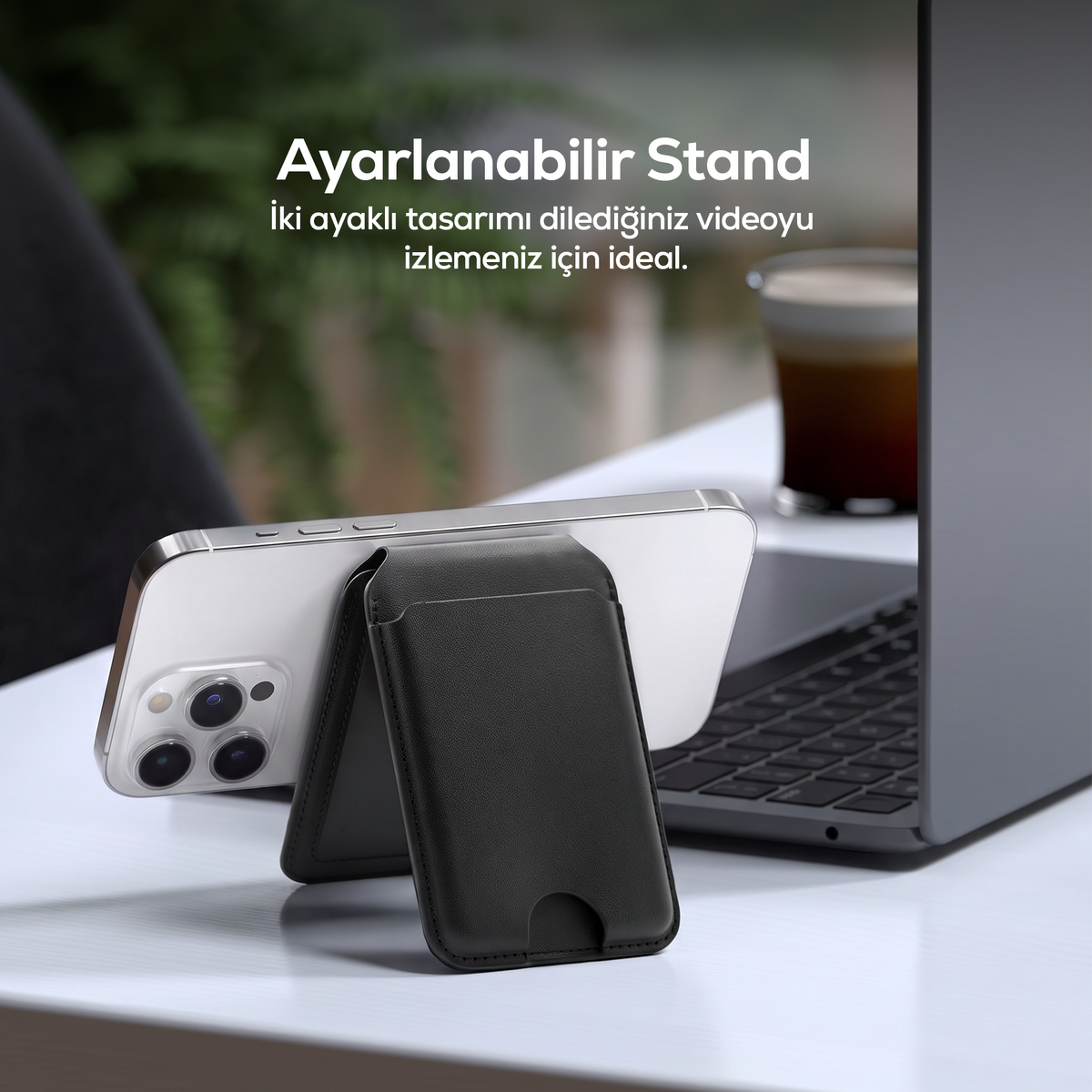 Akıllı MagSafe Cüzdan | Find My Desteği, Manyetik Standlı, Takip Edilebilir Cüzdan (X6608)