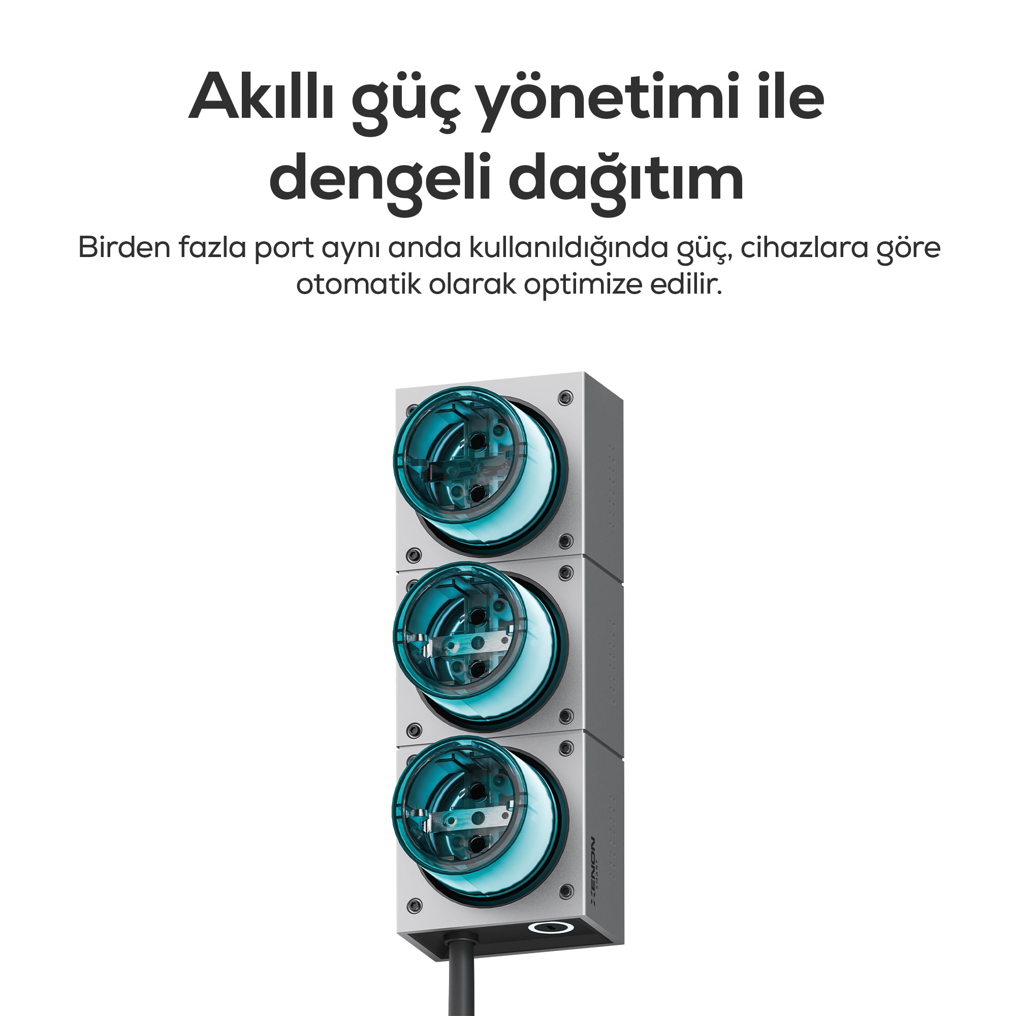 Masaüstü Priz Hızlı Şarj İstasyonu 7 in 1 | 3x 4000W AC, 140W 3xUSB-C, 1 USB-A, 100W Kablo (X6424)