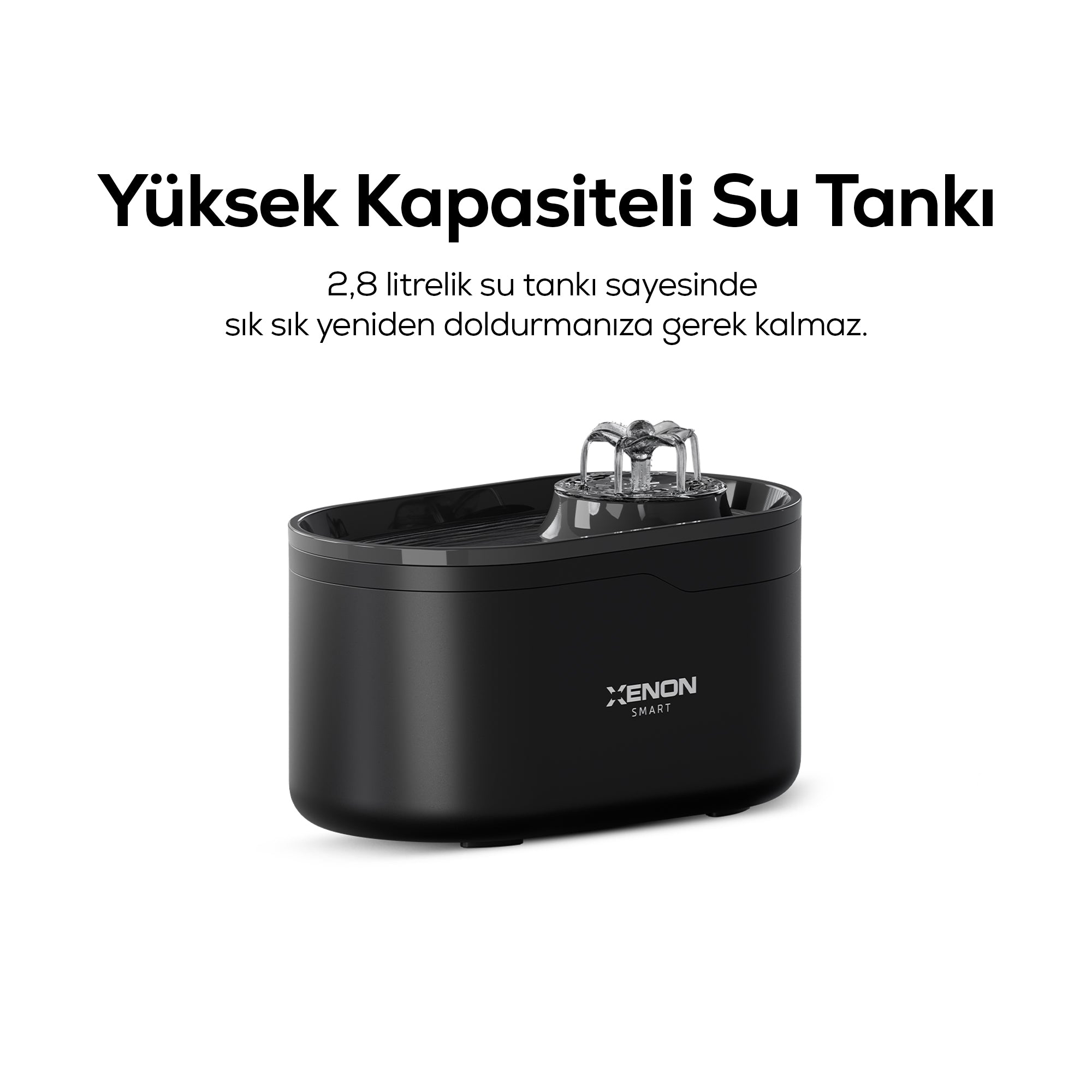 Akıllı Otomatik Mama Kabı Çift Hazneli 4L, Su Pınarı 2.8L Siyah 2'li Set