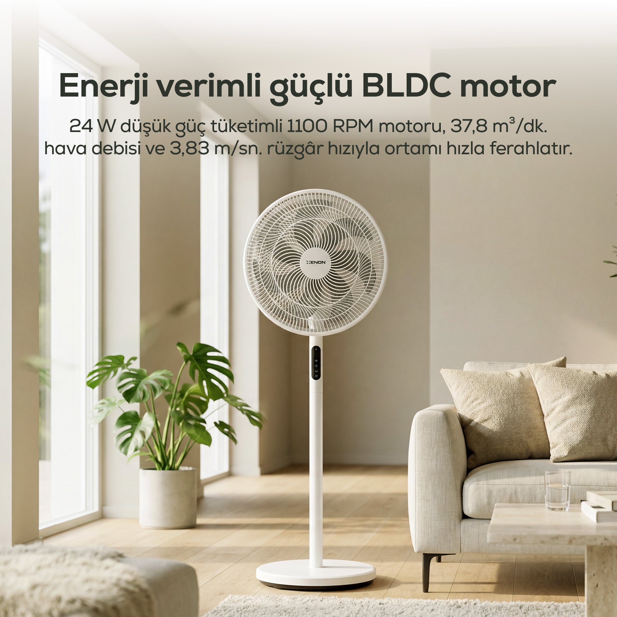 Ayaklı Vantilatör Air Lite | Akıllı, WiFi, 12 Kademe, Kumandalı, Ultra Sessiz (X7431)