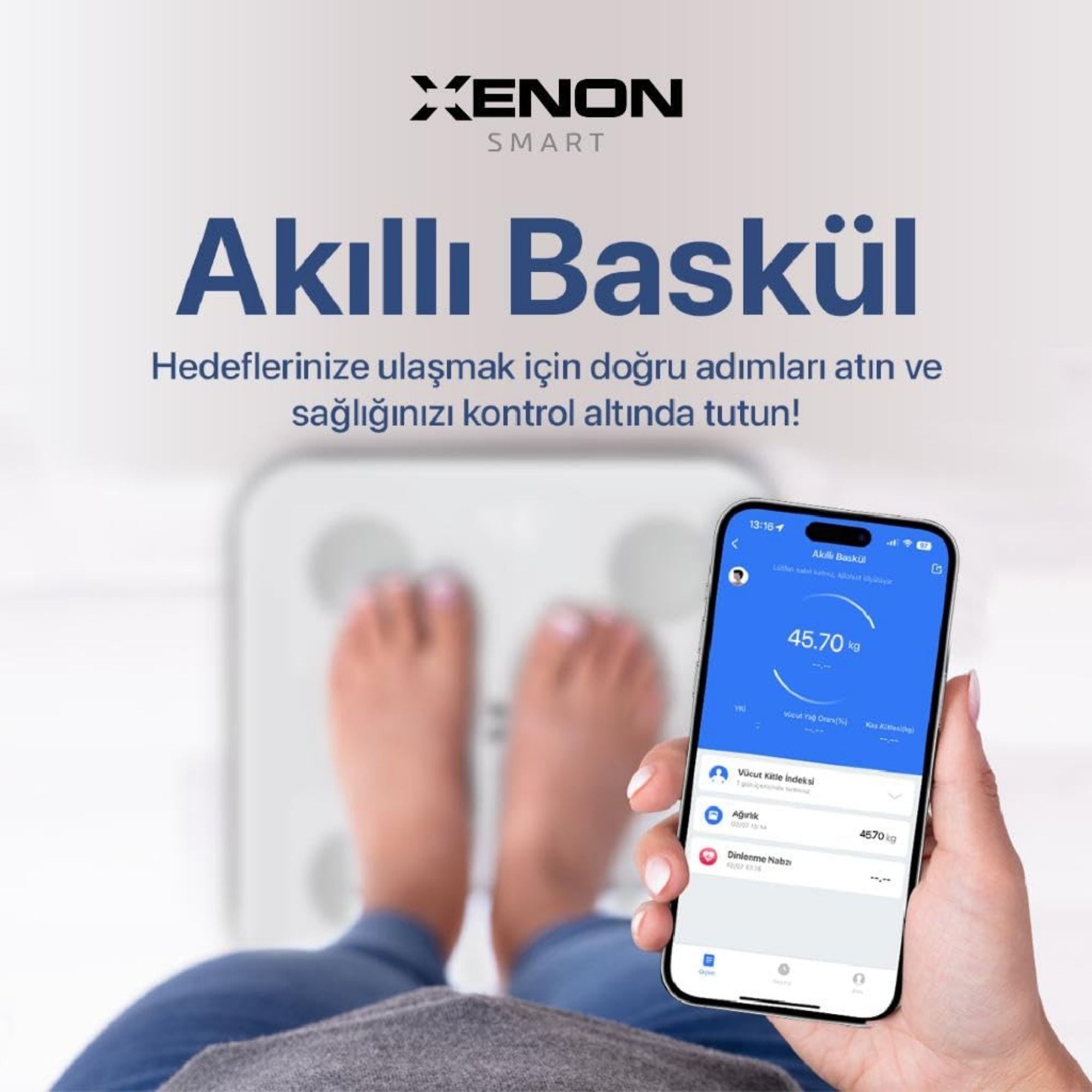 Akıllı Dijital Tartı Beyaz