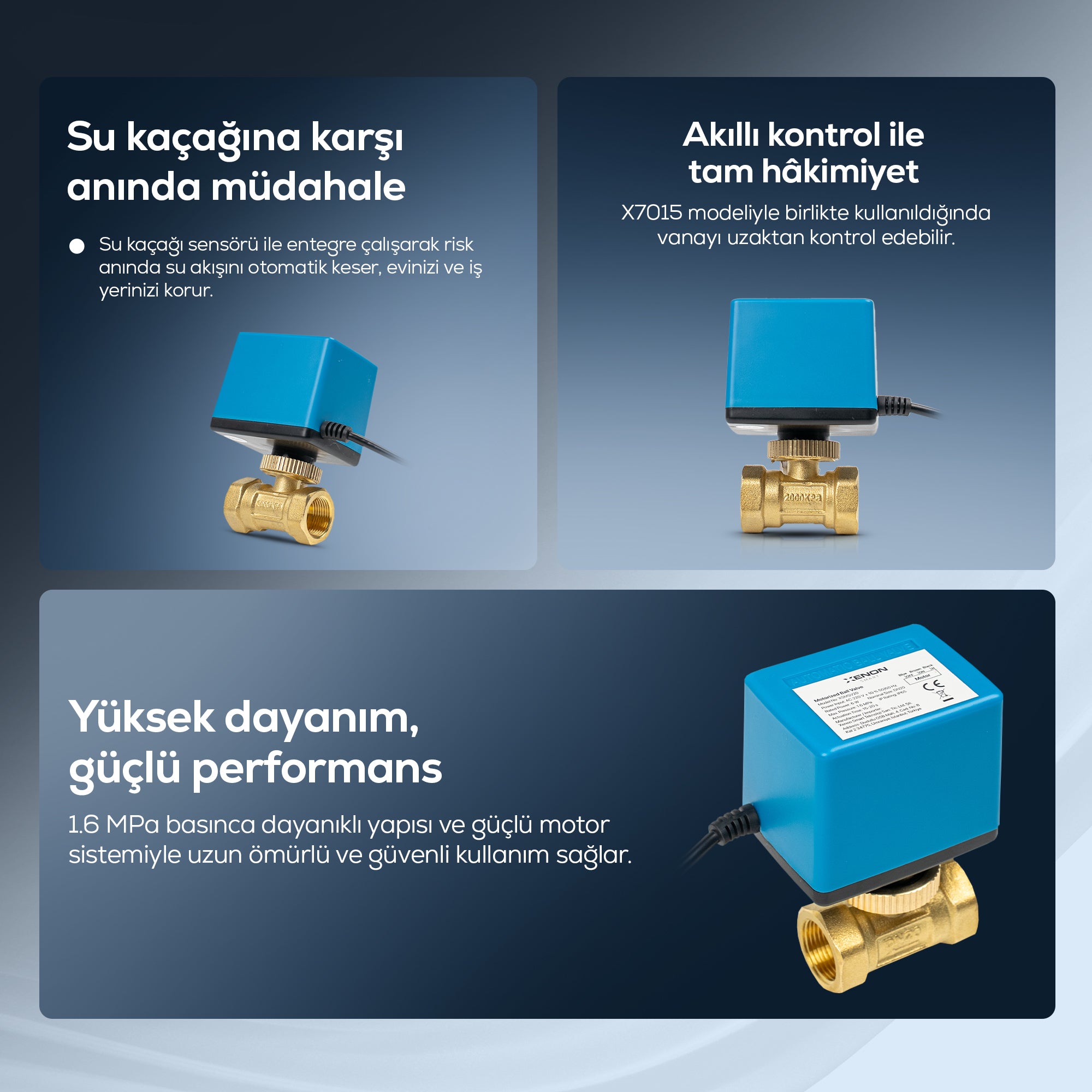 Su Vanası | Motorlu, Otomatik Kapama, 3/4" DN20, Yerden Isıtma ve Tesisat Uyumlu (XSMSV20)