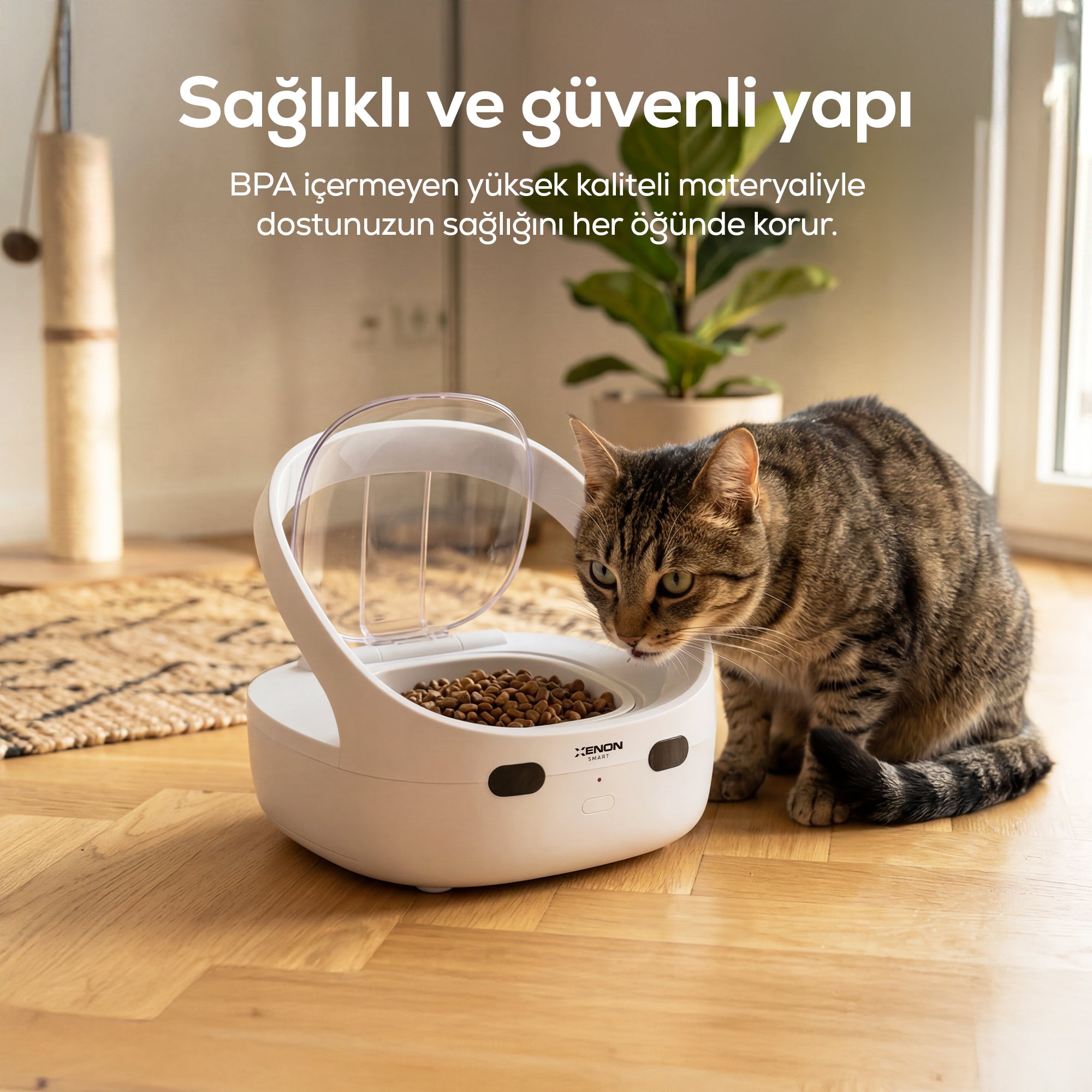 Akıllı Mama Kabı | RFID, Mobil Kontrol, 400ml Kase, 3 Modlu, Kedi
