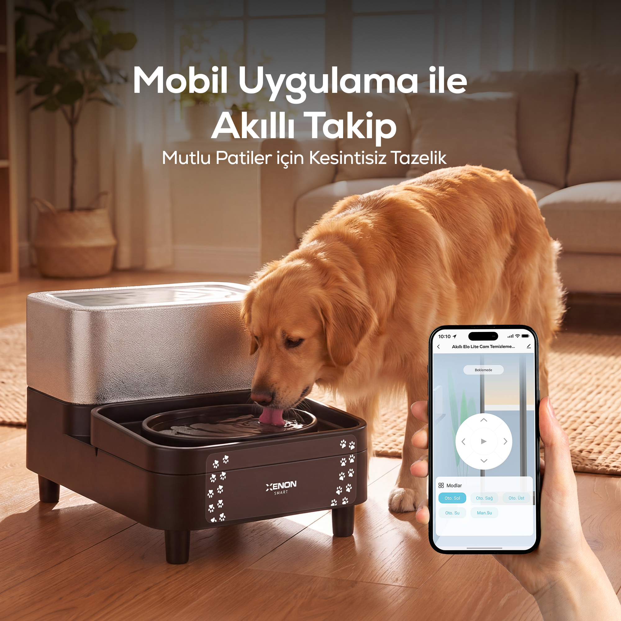 Akıllı Kedi ve Köpek Su Pınarı | 6.5L + 1.5L, WİFİ, Otomatik, Çoklu Filtreli (X8656)