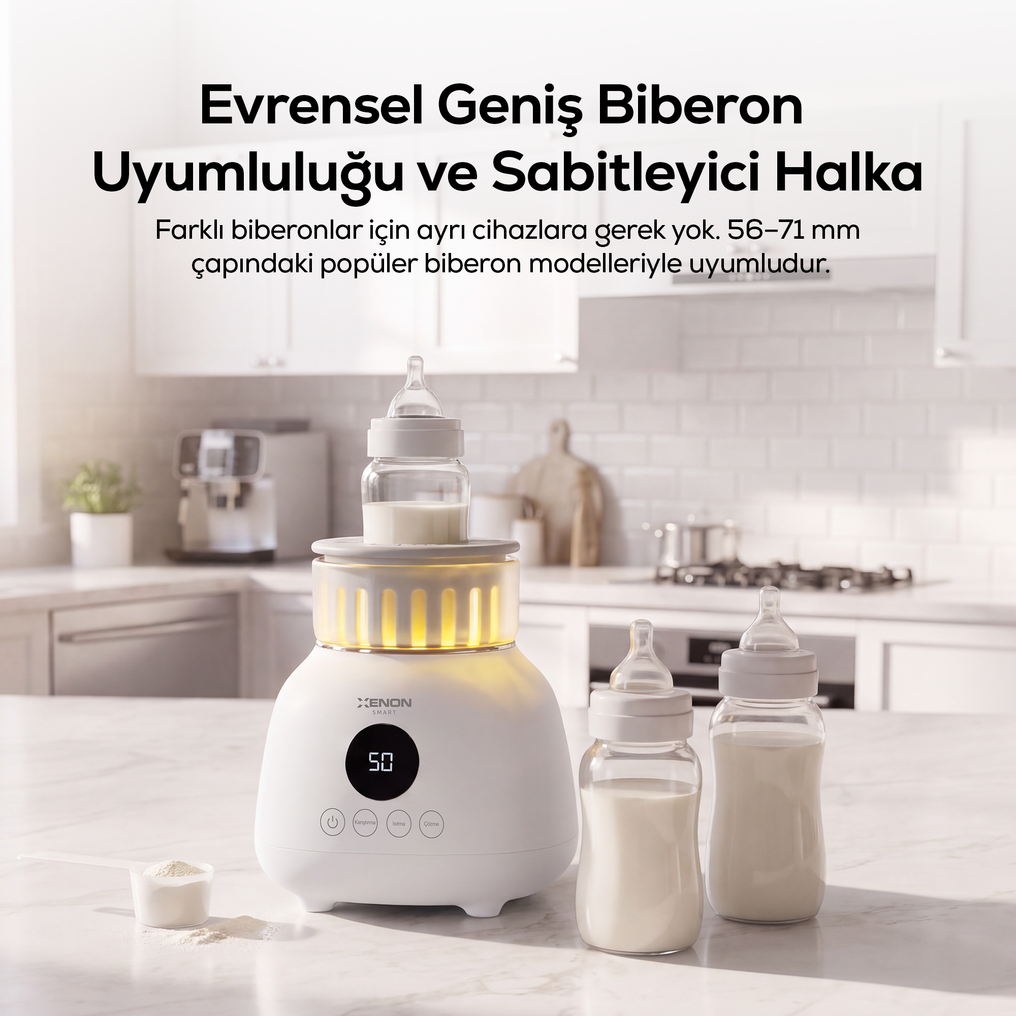 Biberon Isıtıcı | Anne Sütü Çözdürme, Karıştırıcılı, Hassas Sıcaklık, Geniş Biberon Uyumlu (X1003)