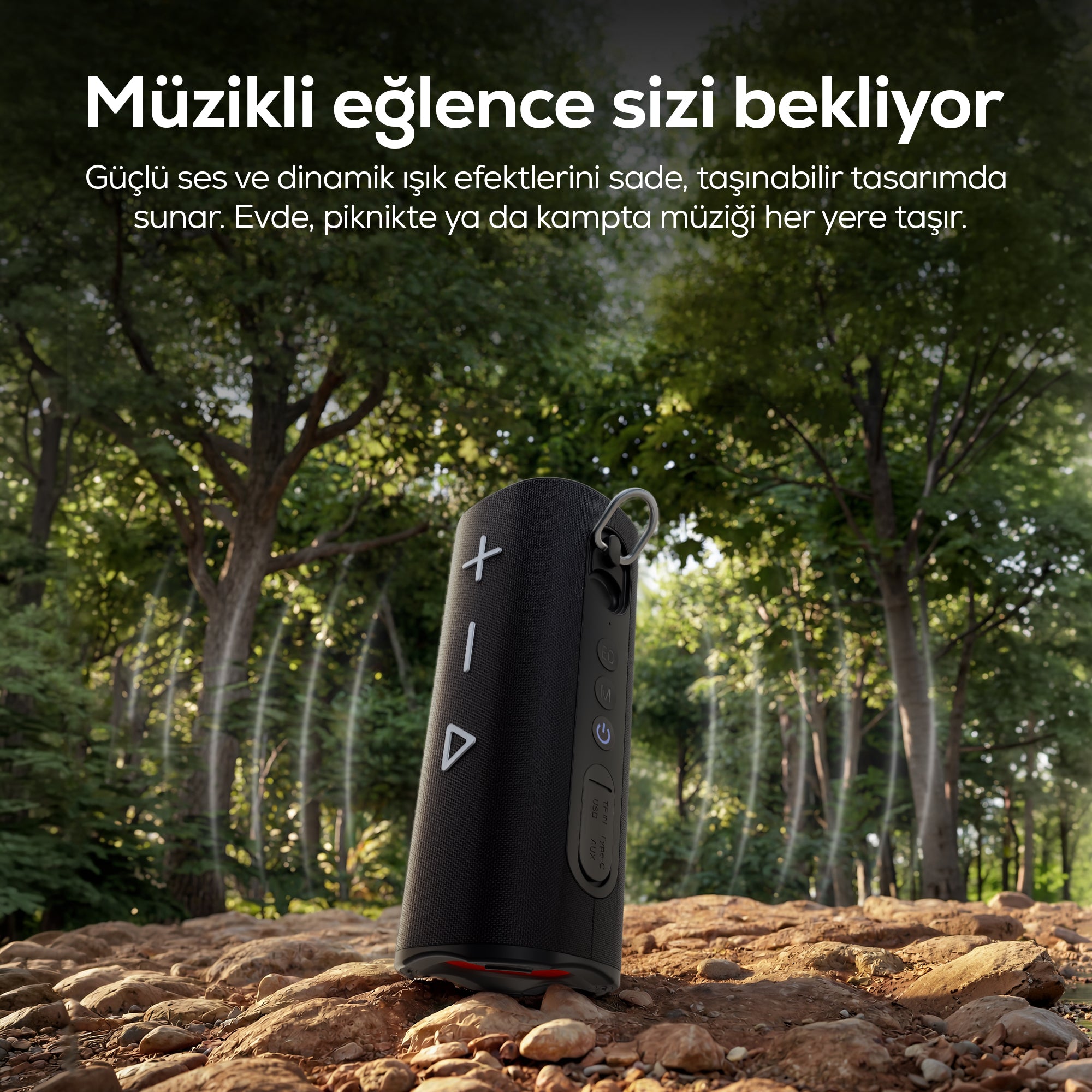 Obli 4 Bluetooth Hoparlör | 30W RMS, Işıklı, 4000 mAh, TWS, IPX4, BT 5.3 (X6705)