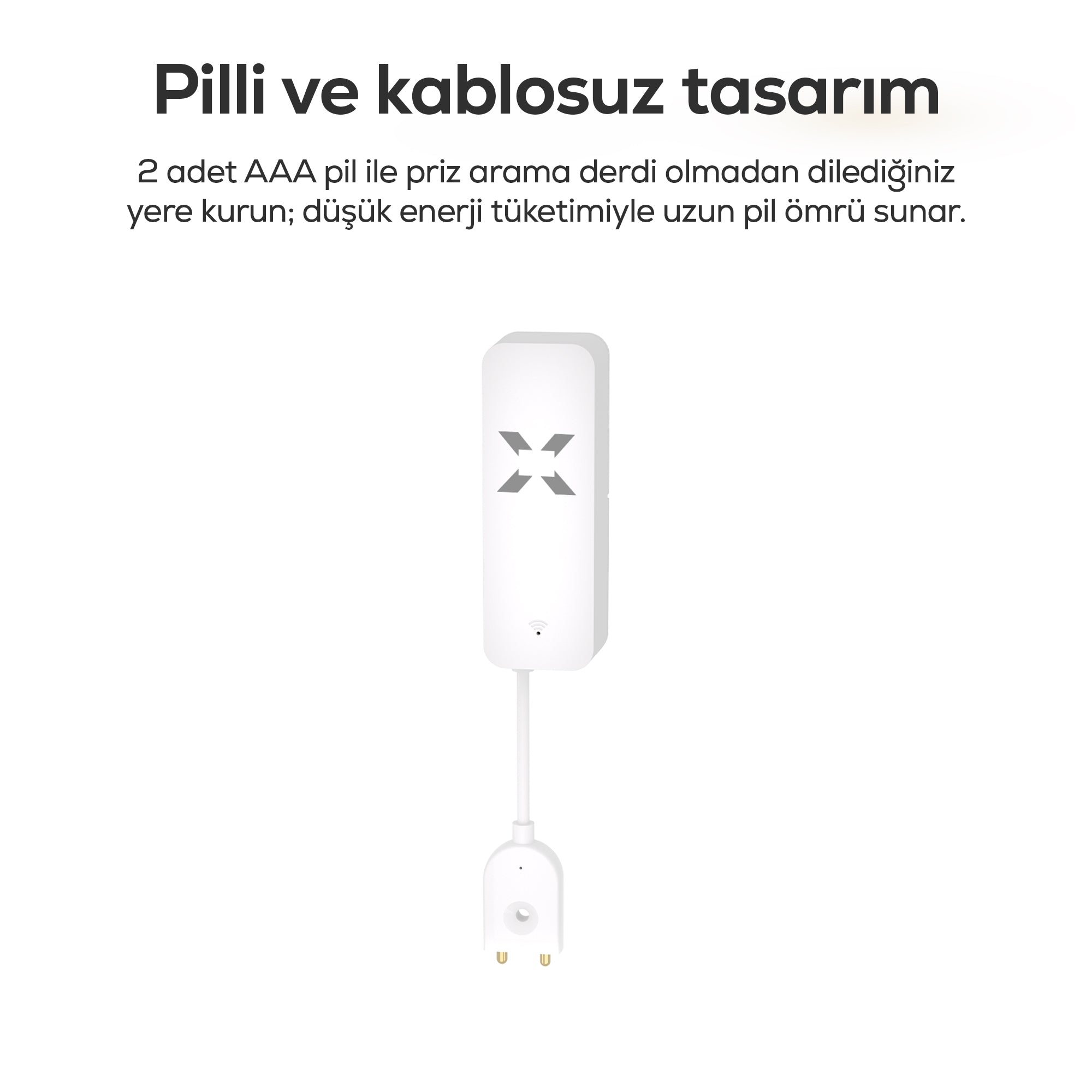 Su Seviye Sensörü | WiFi, Taşkın Alarmı, Pilli, Mobil Bildirimli, Akıllı Su Sızıntı Sensörü (X7506)