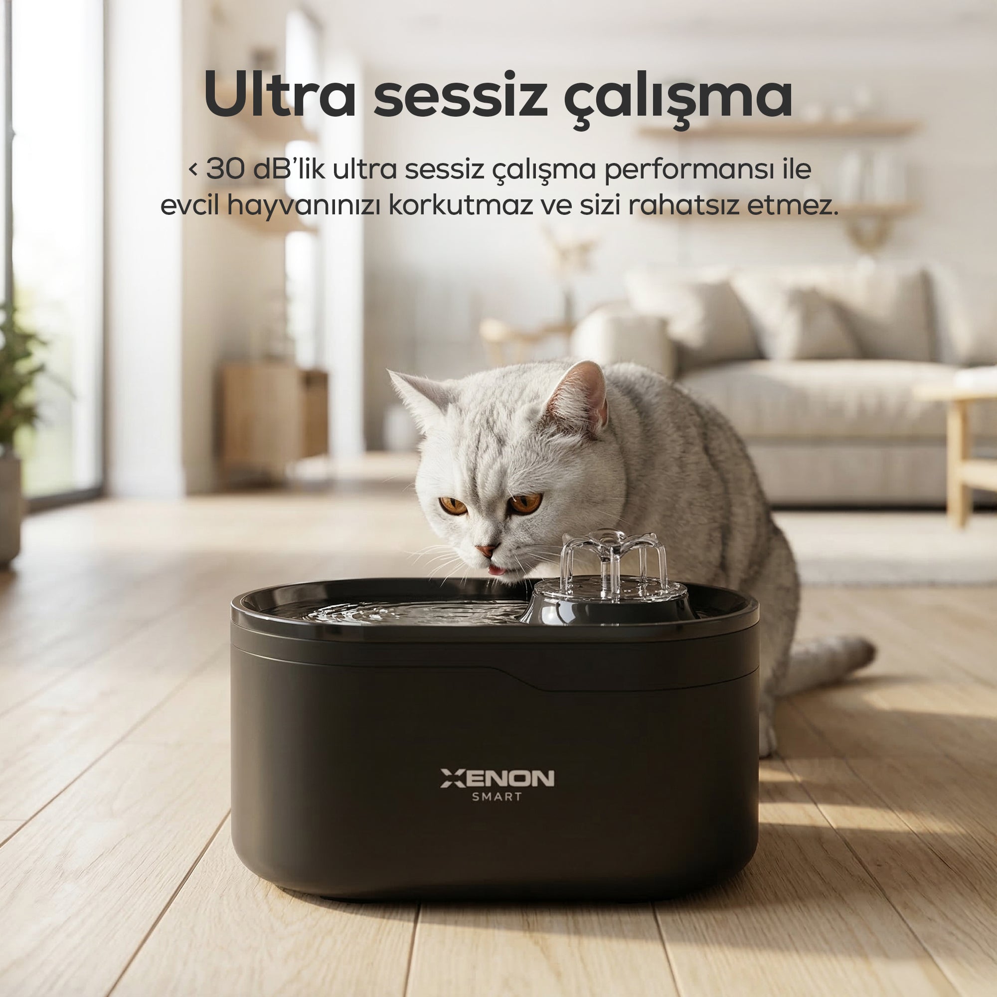 Akıllı Otomatik Mama Kabı Çift Hazneli 4L, Su Pınarı 2.8L Siyah 2'li Set