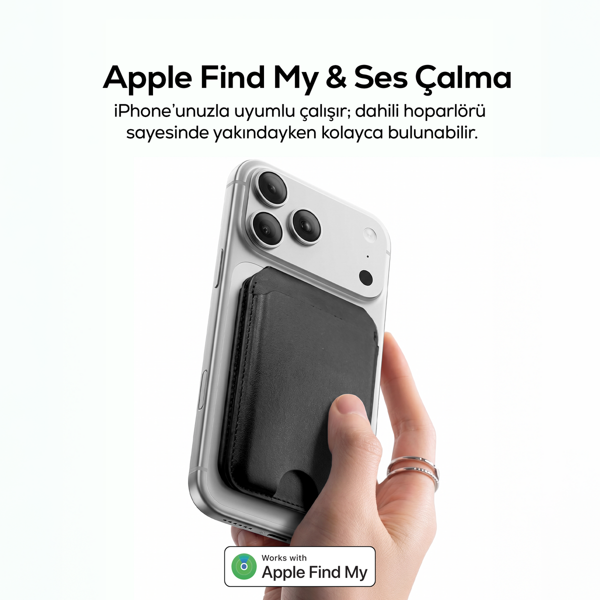 Akıllı MagSafe Cüzdan | Find My Desteği, Manyetik Standlı, Takip Edilebilir Cüzdan (X6608)