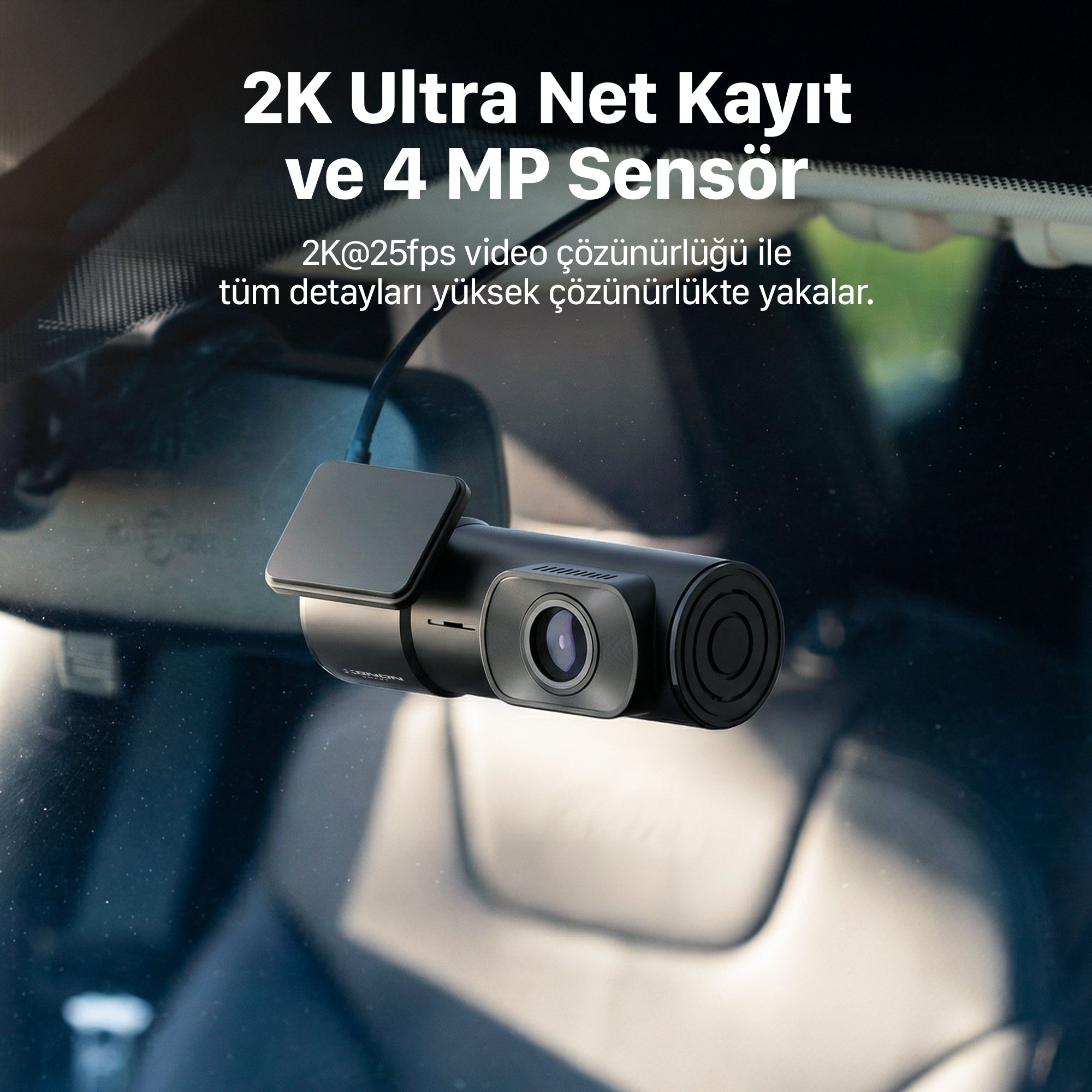 Vesta Araç Kamerası 2K 4MP | F1.6 Gece Görüş, WiFi Uygulama Kontrol, IPS Ekran, 256GB SD Destekli (X6450)