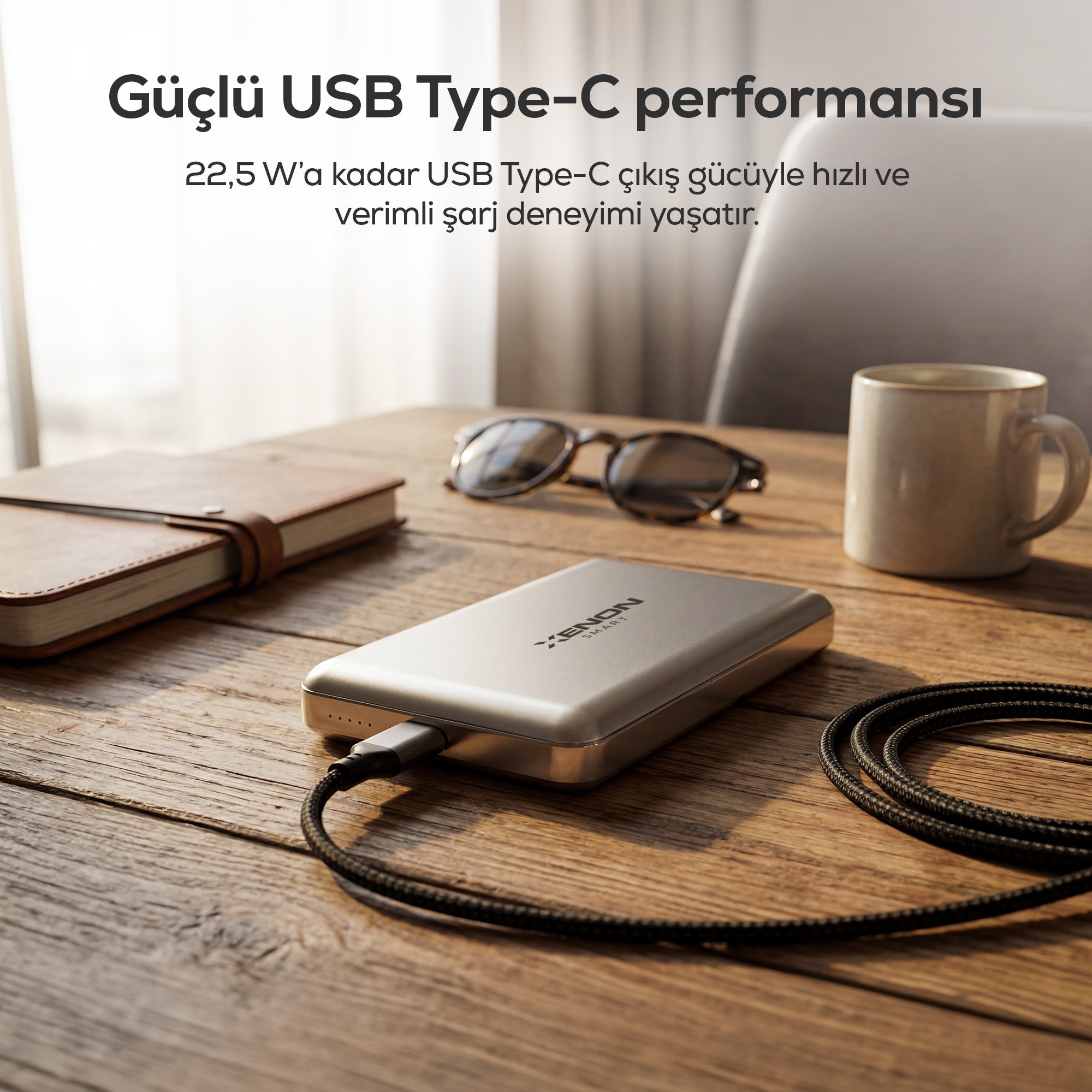 MagSafe Powerbank | 10000 mAh, 15W Kablosuz, 22.5W Hızlı Şarj, Alüminyum Kasa (X6441)