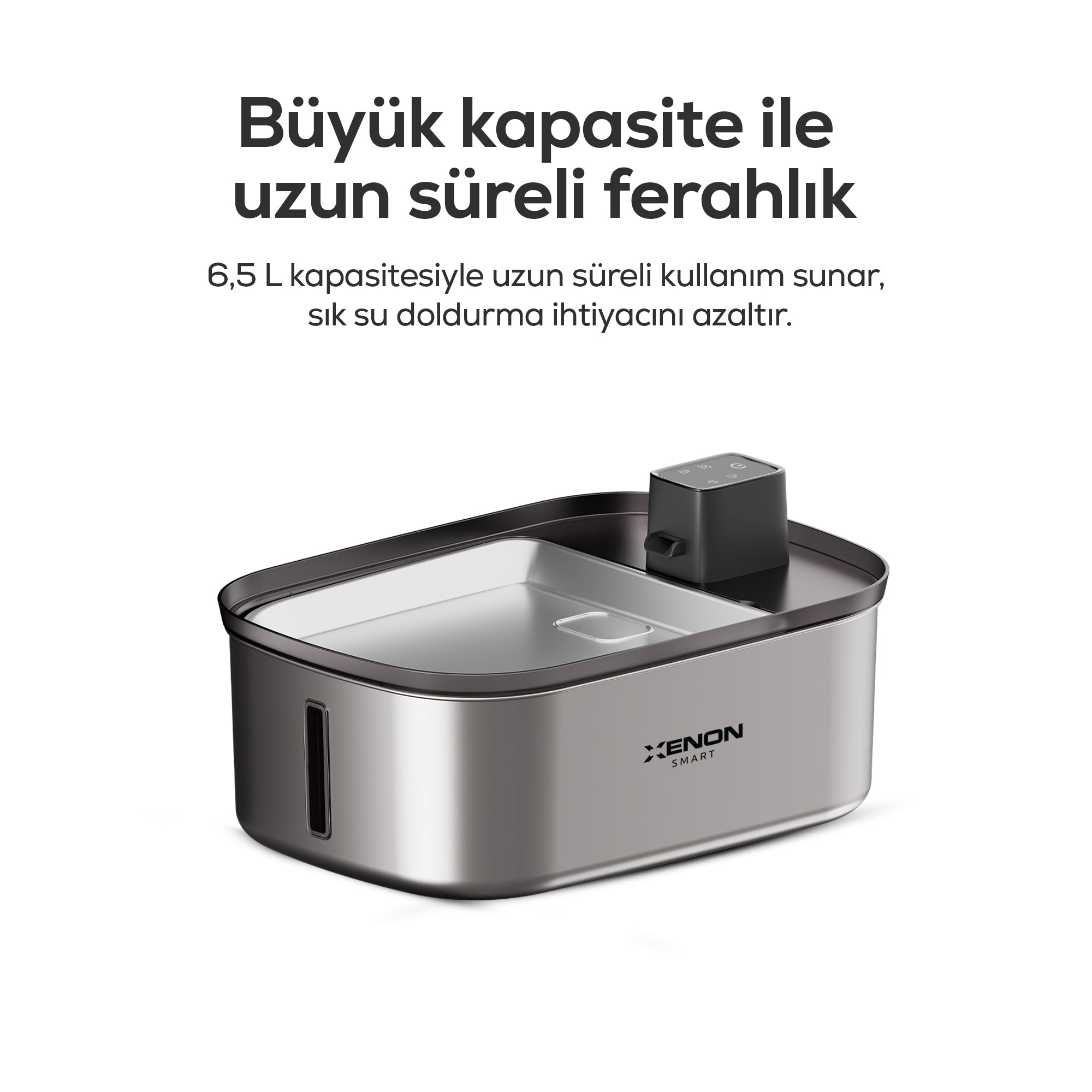Su Pınarı | Otomatik, 6.5L, Radar Sensörlü, 60 Gün Şarjlı, Çelik İç Yüzey, Tüm Patilere Uygun (X8658)