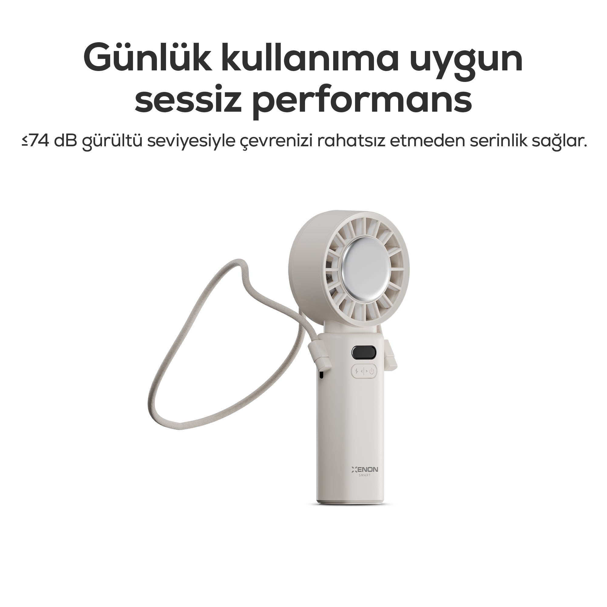 El Vantilatörü | Peltier Soğutma, 100 Kademe, 3600mAh, 8300 RPM, USB-C, Askılı, Beyaz (X6111)