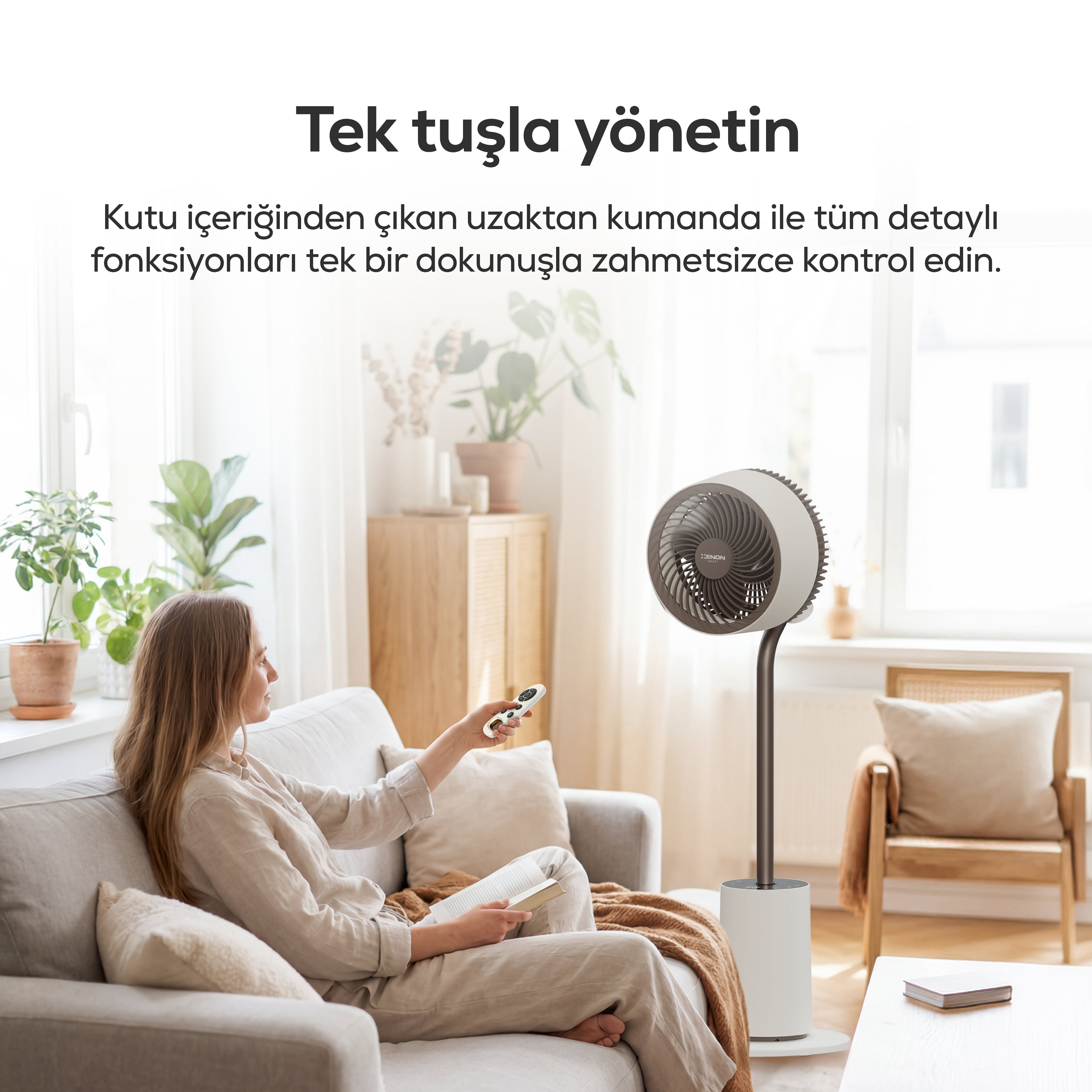 Ayaklı Vantilatör Air Luxe | Akıllı, 120° 3D Salınım, Sıcaklık Sensörlü, 12s Zamanlayıcı (X7433)