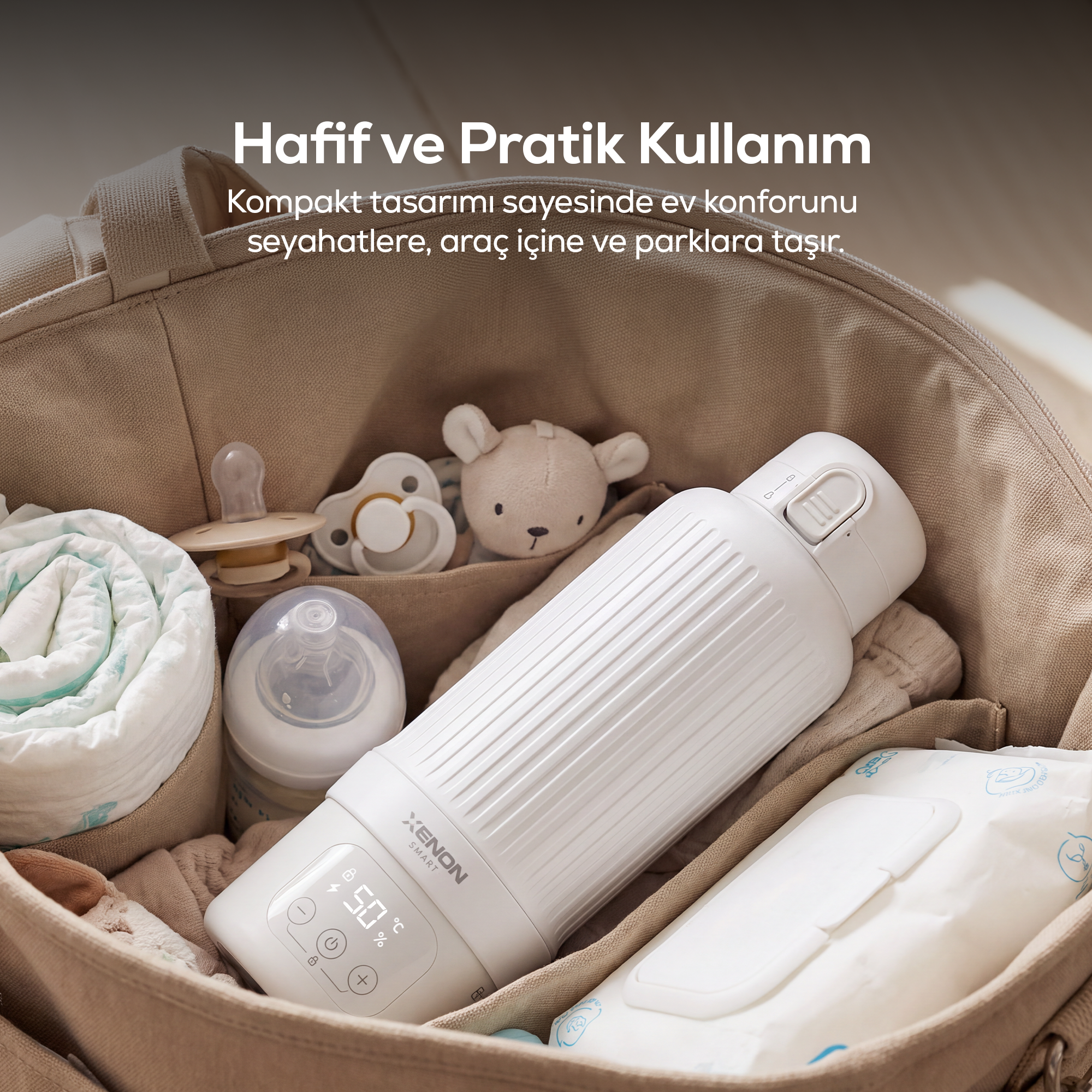 Taşınabilir Kettle | Şarjlı, 500 ml, 316L Çelik, Sıcaklık Ayarlı, Mama ve Süt Isıtıcı (X1004)