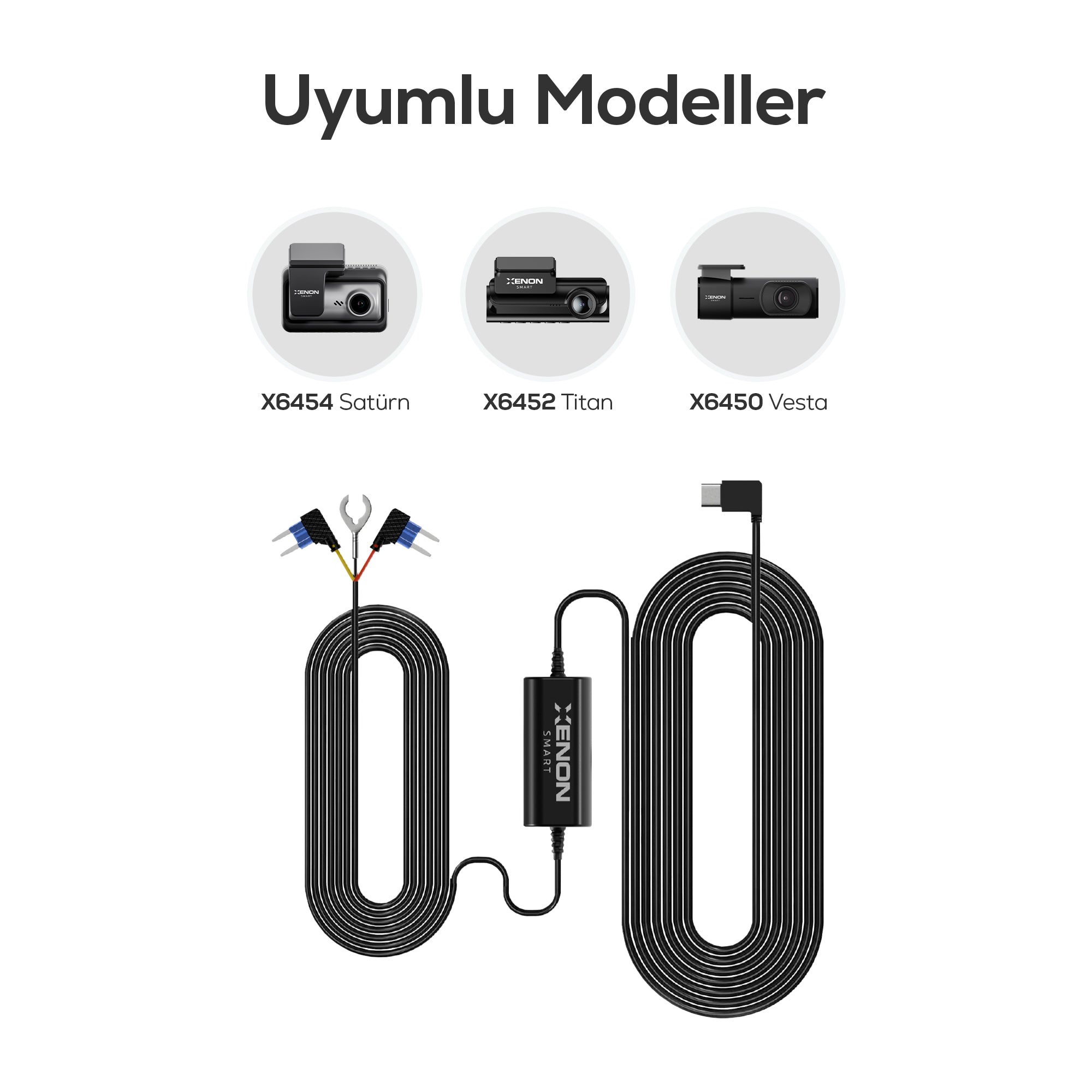 Araç Kamerası Park Modu Kiti | Akü Voltaj Koruma, 12V/24V, Vesta, Titan & Satürn Uyumlu 3.5m (X8810)