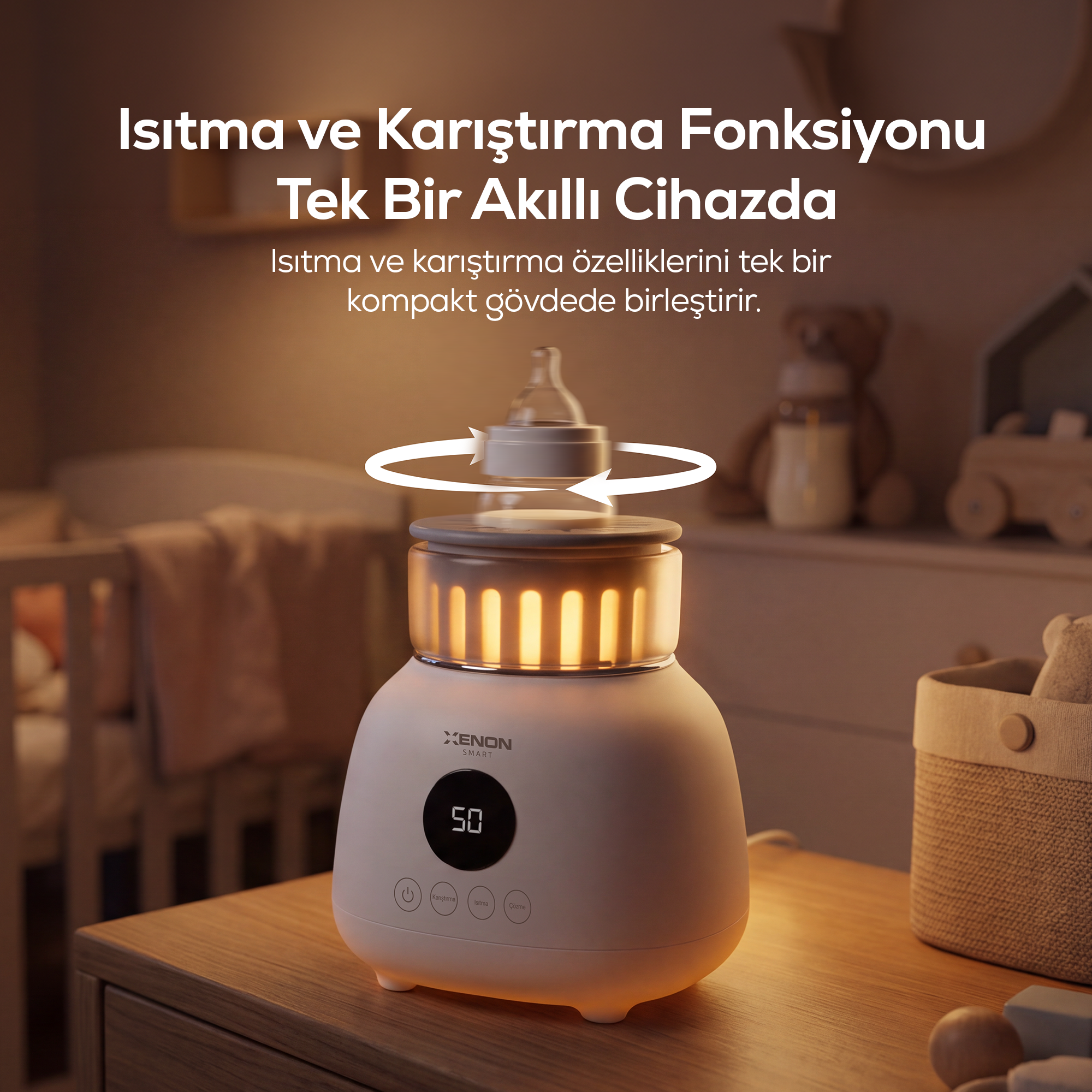 Biberon Isıtıcı | Anne Sütü Çözdürme, Karıştırıcılı, Hassas Sıcaklık, Geniş Biberon Uyumlu (X1003)