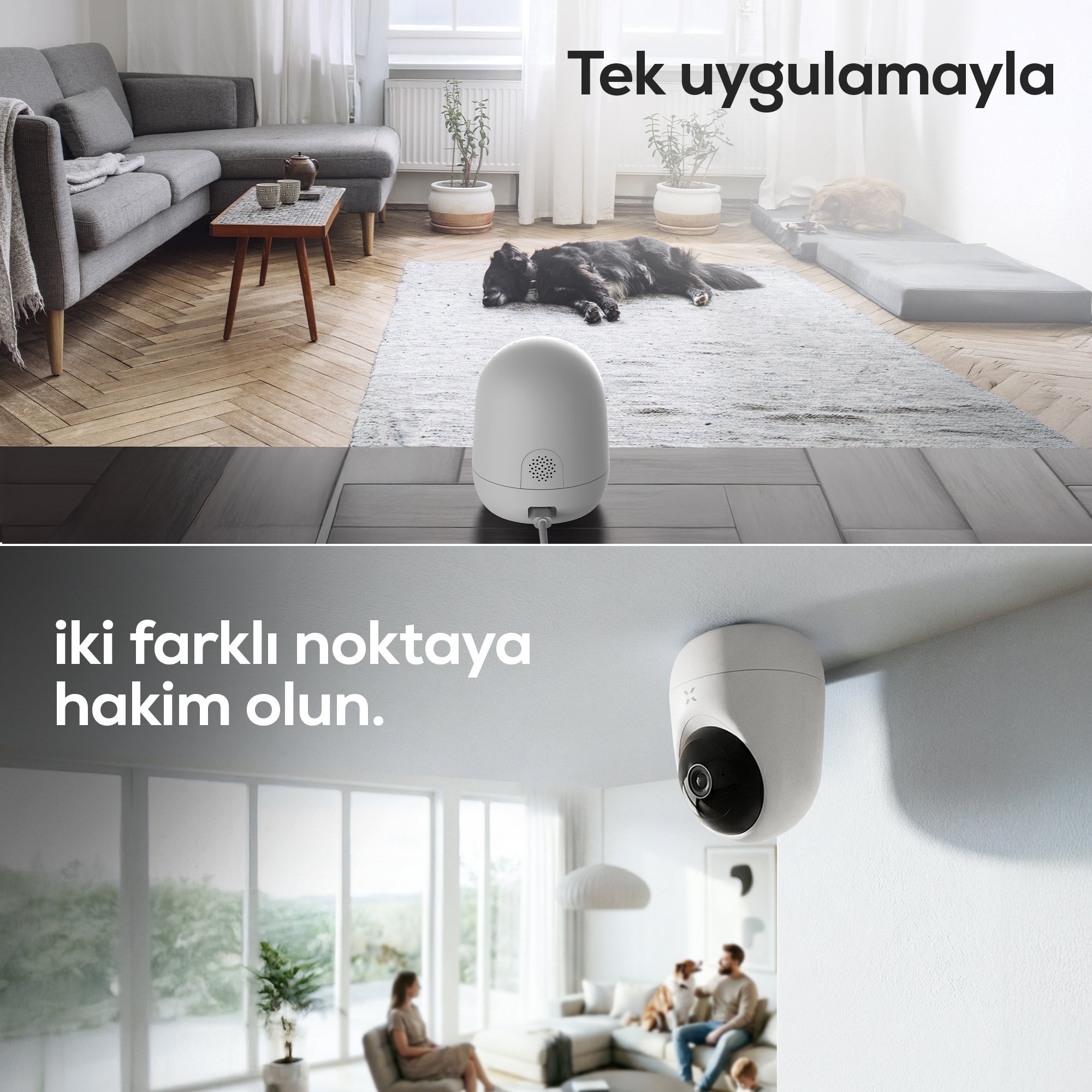Ev Kamerası 2’li Set | WiFi, 2304p, Mobil Kontrol, Sesli, 360° Ptz, Gece Görüş, İç Mekan Kamera