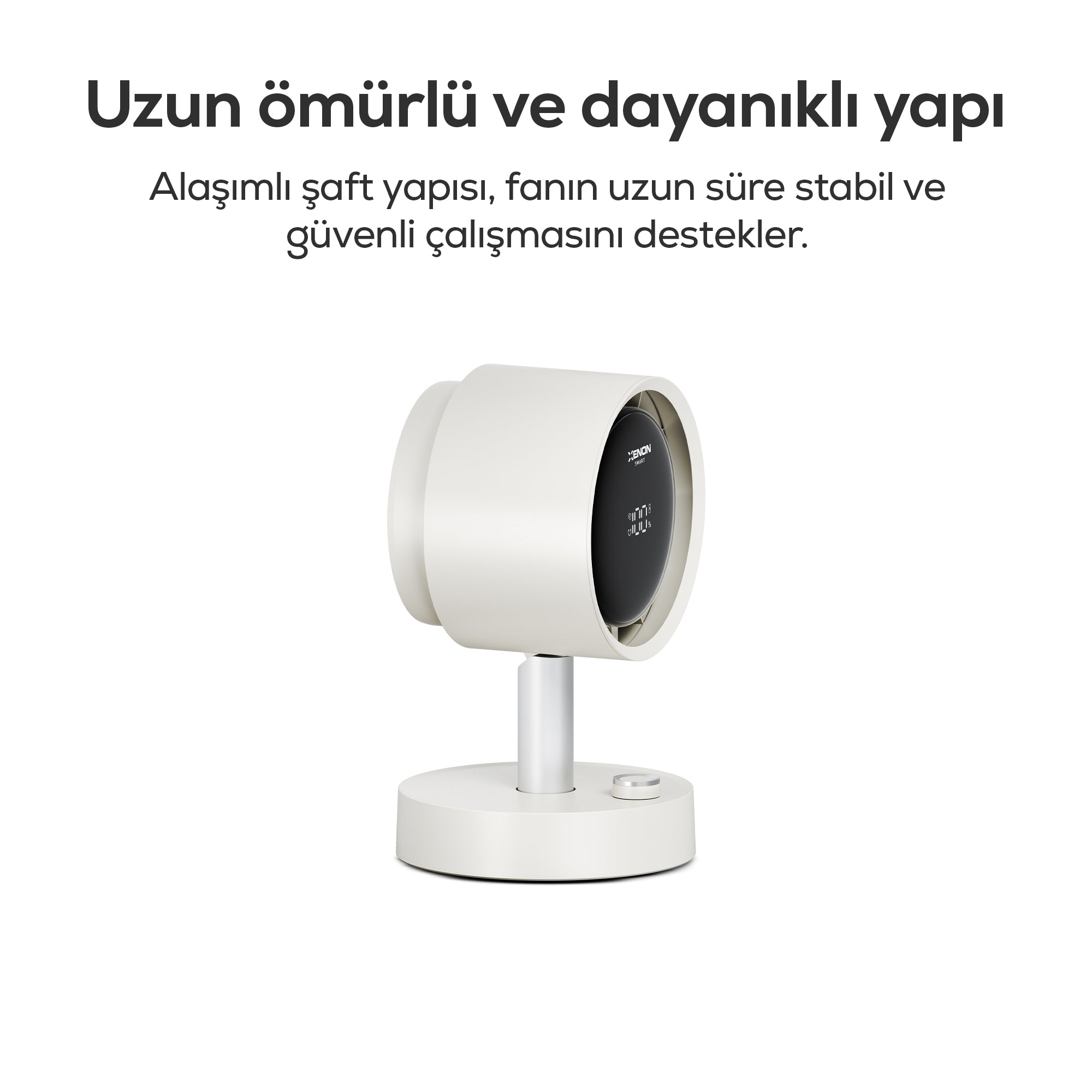 Taşınabilir Masaüstü Fanı | 100 Kademe, Otomatik Salınım, Dijital Ekran, 2000mAh, USB-C (X6114)