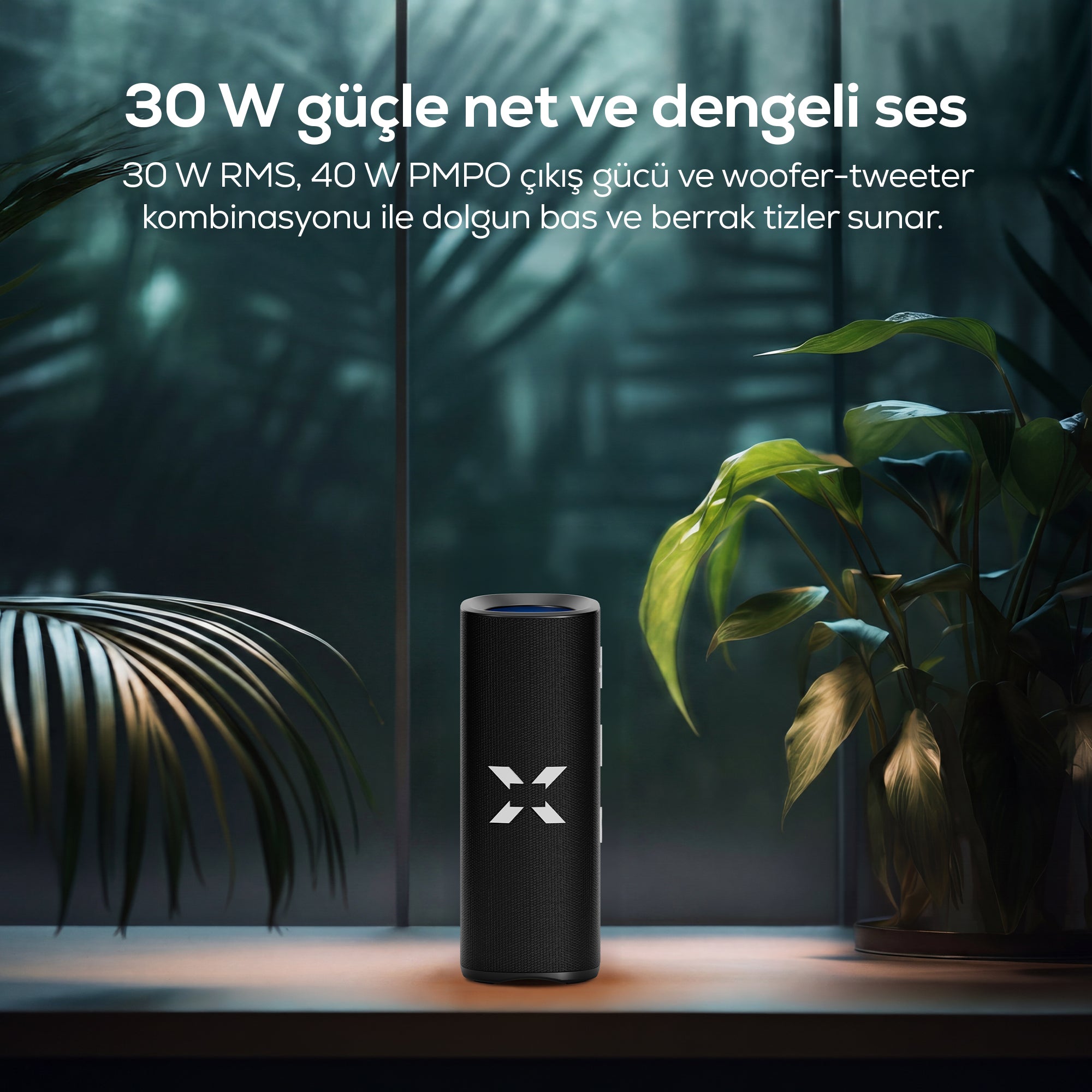 Obli 4 Bluetooth Hoparlör | 30W RMS, Işıklı, 4000 mAh, TWS, IPX4, BT 5.3 (X6705)
