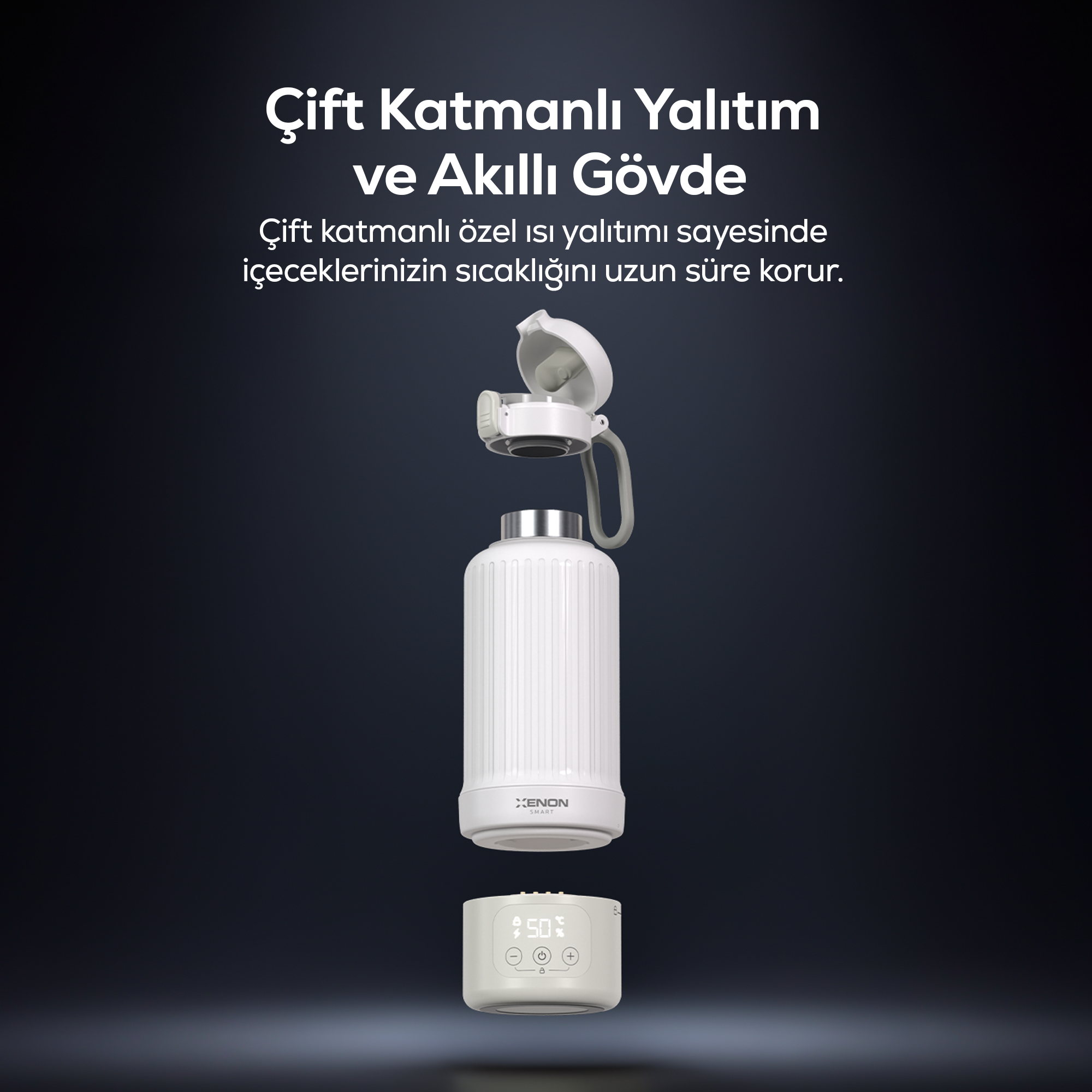 Taşınabilir Kettle | Şarjlı, 500 ml, 316L Çelik, Sıcaklık Ayarlı, Mama ve Süt Isıtıcı (X1004)
