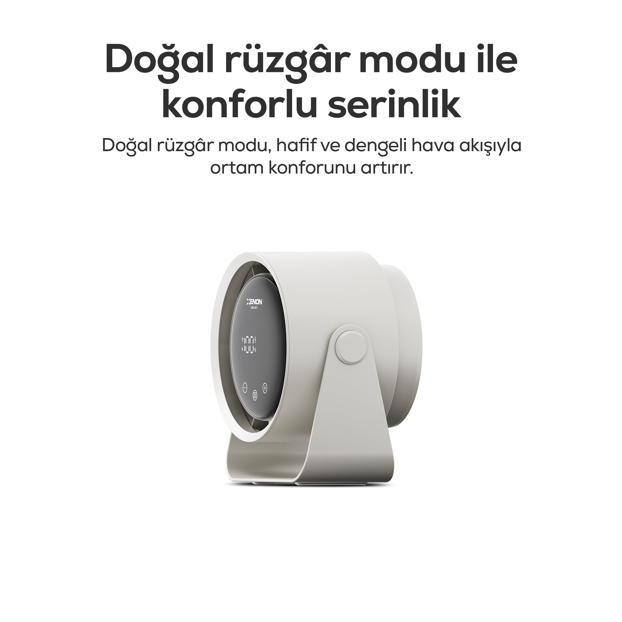 Taşınabilir Masaüstü Fanı | 100 Kademe Kontrol, Şarjlı, Dokunmatik Ekran, 2000mAh, USB-C (X6113)