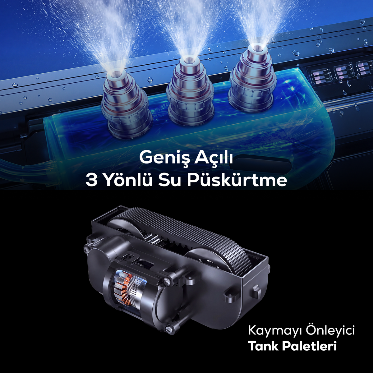 Elo Pro Cam Silme Robotu | 3 Yönlü Su Püskürtme, 4000 Pa, WiFi, Mobil Kontrol, Kumandalı (X8682)