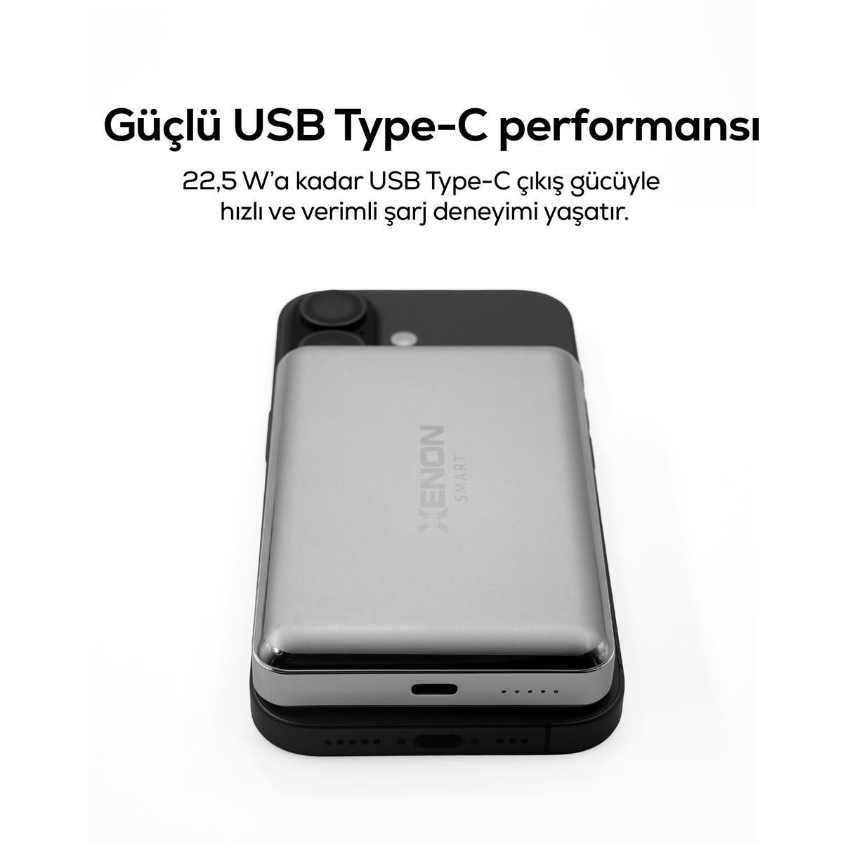 MagSafe Powerbank | 10000 mAh, 15W Kablosuz, 22.5W Hızlı Şarj, Alüminyum Kasa (X6441)