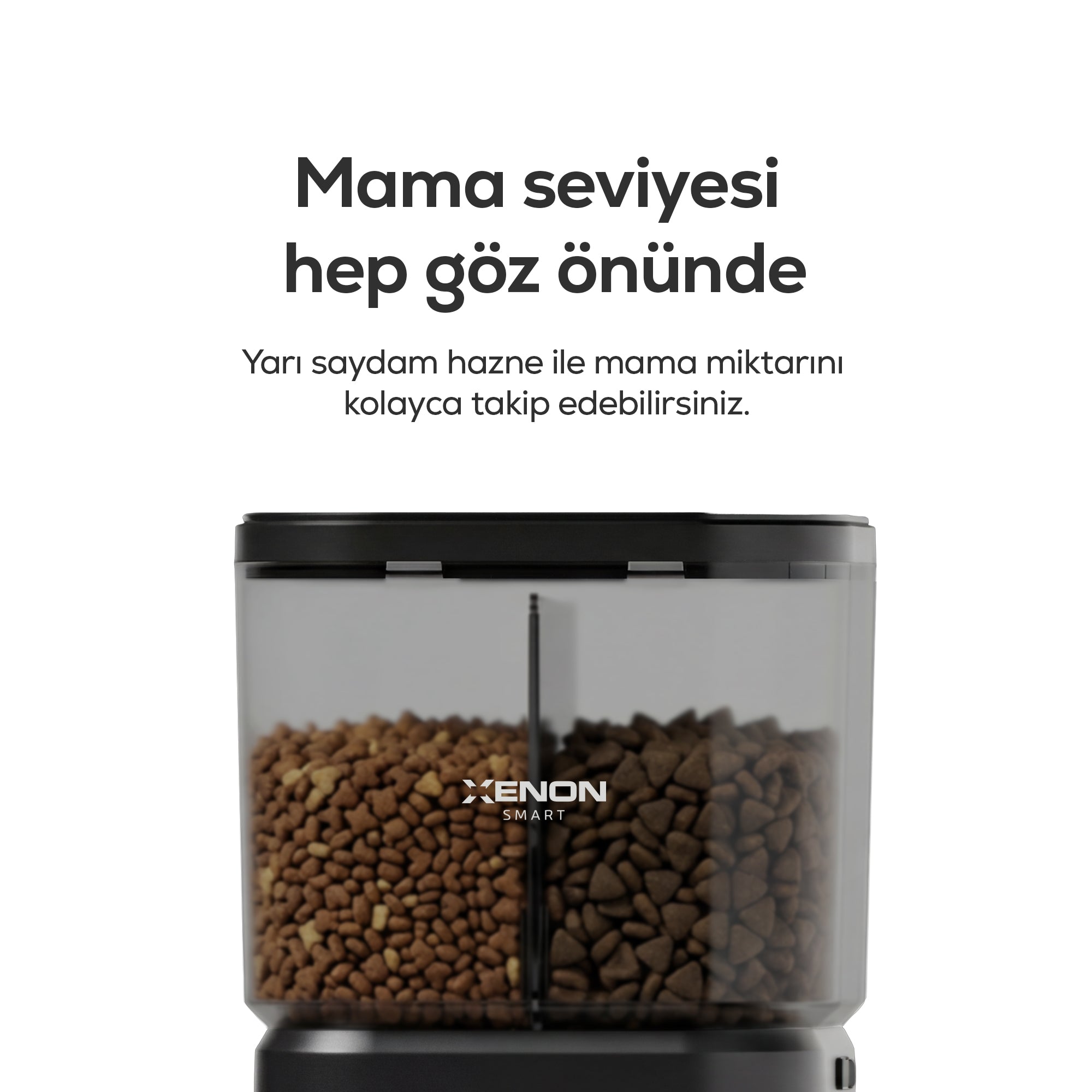 Akıllı Otomatik Mama Kabı Çift Hazneli 4L, Su Pınarı 2.8L Siyah 2'li Set