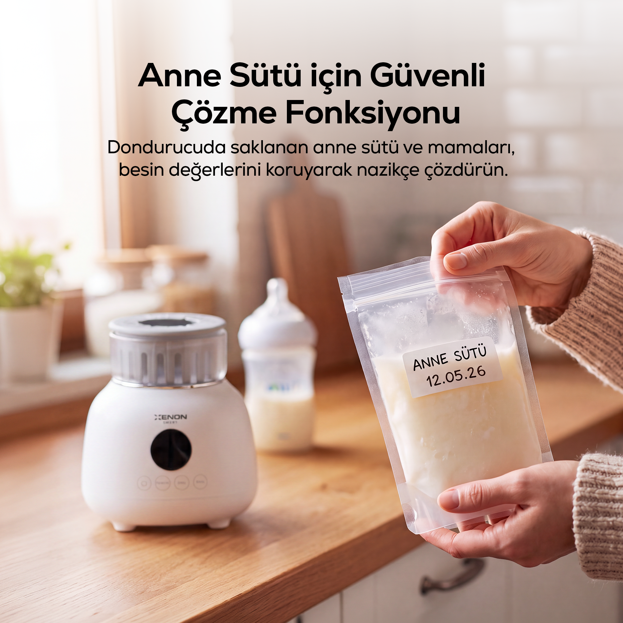 Biberon Isıtıcı | Anne Sütü Çözdürme, Karıştırıcılı, Hassas Sıcaklık, Geniş Biberon Uyumlu (X1003)